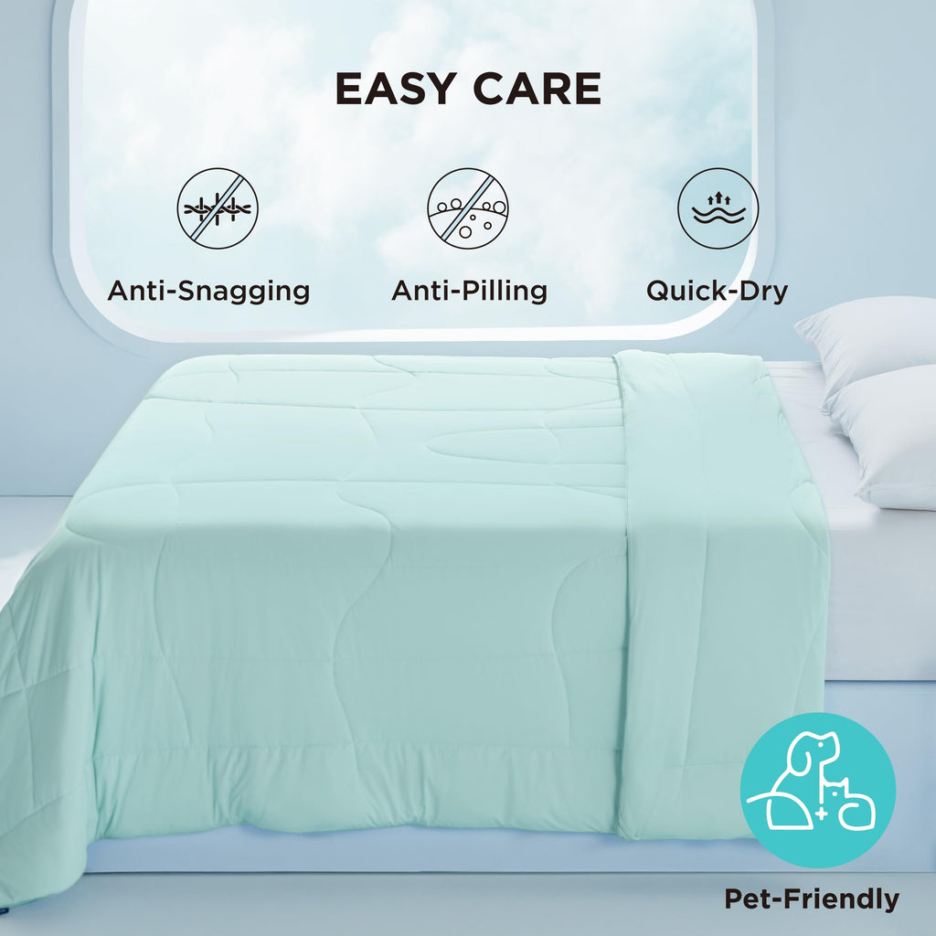 Bedsure Cooling Comforter King Size - Cooling Blankets for Hot Sleepers, Lightweight Comforter for Summer with Dual-Sided Cool Tech, Soft Breathable Cold Blanket for Sleeping, Grey, 102x90 Inches
