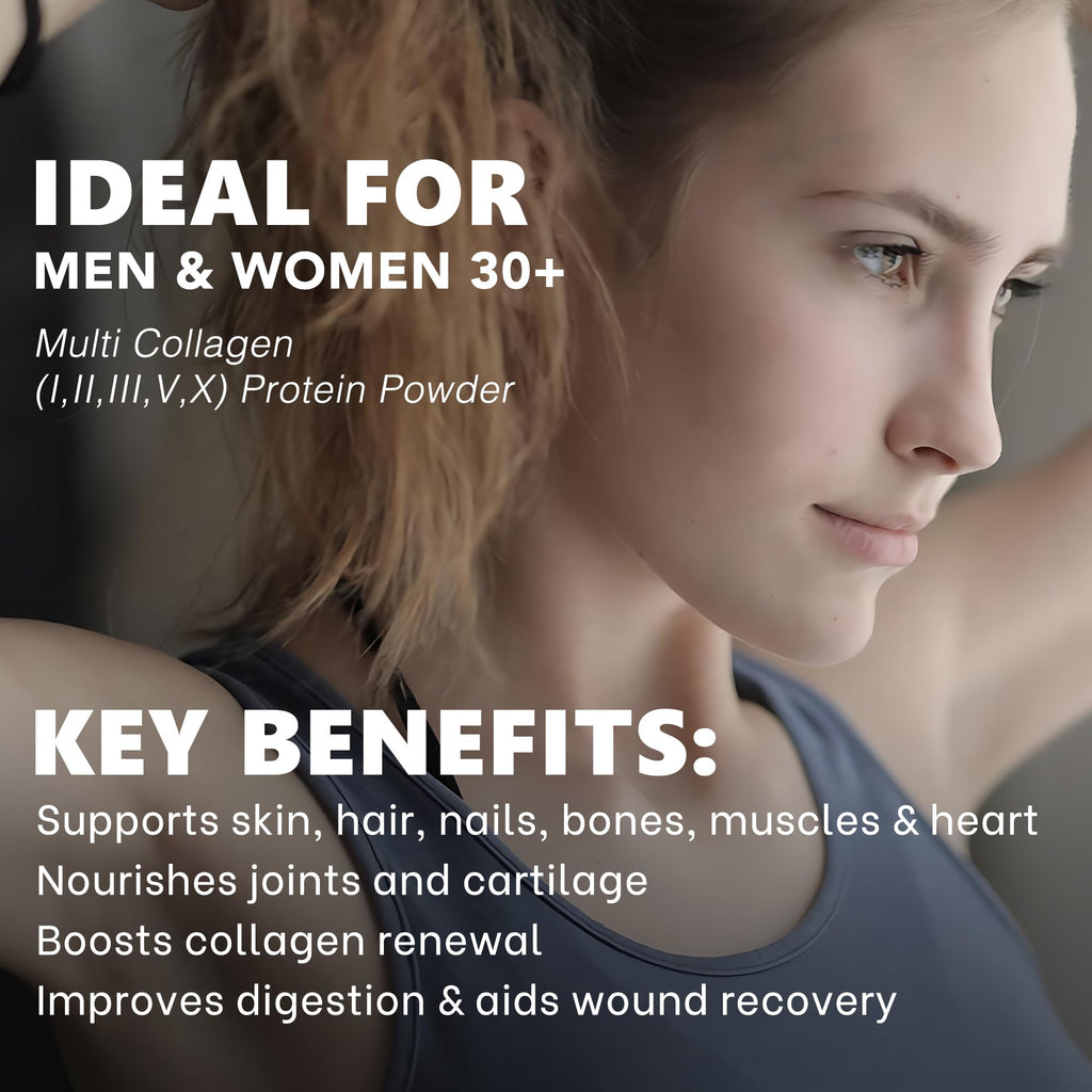 Zammex Multi Collagen Protein Powder, Type I & III & V & X, Hydrolyzed Collagen Peptides for Women & Men, Supports Hair and Skin, Gut Health, 41 Servings, Chocolate