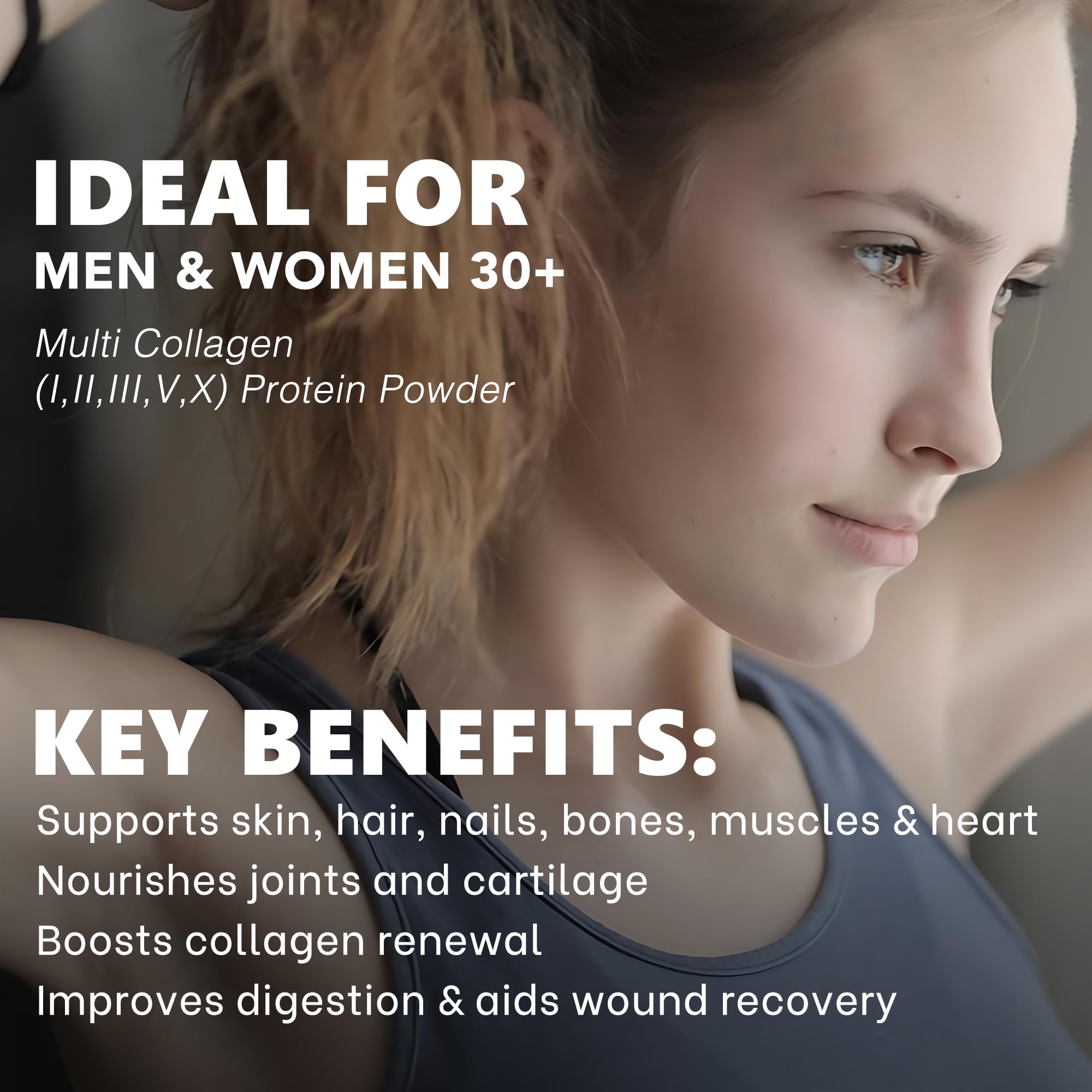 Zammex Multi Collagen Protein Powder, Type I & III & V & X, Hydrolyzed Collagen Peptides for Women & Men, Supports Hair and Skin, Gut Health, 41 Servings, Chocolate