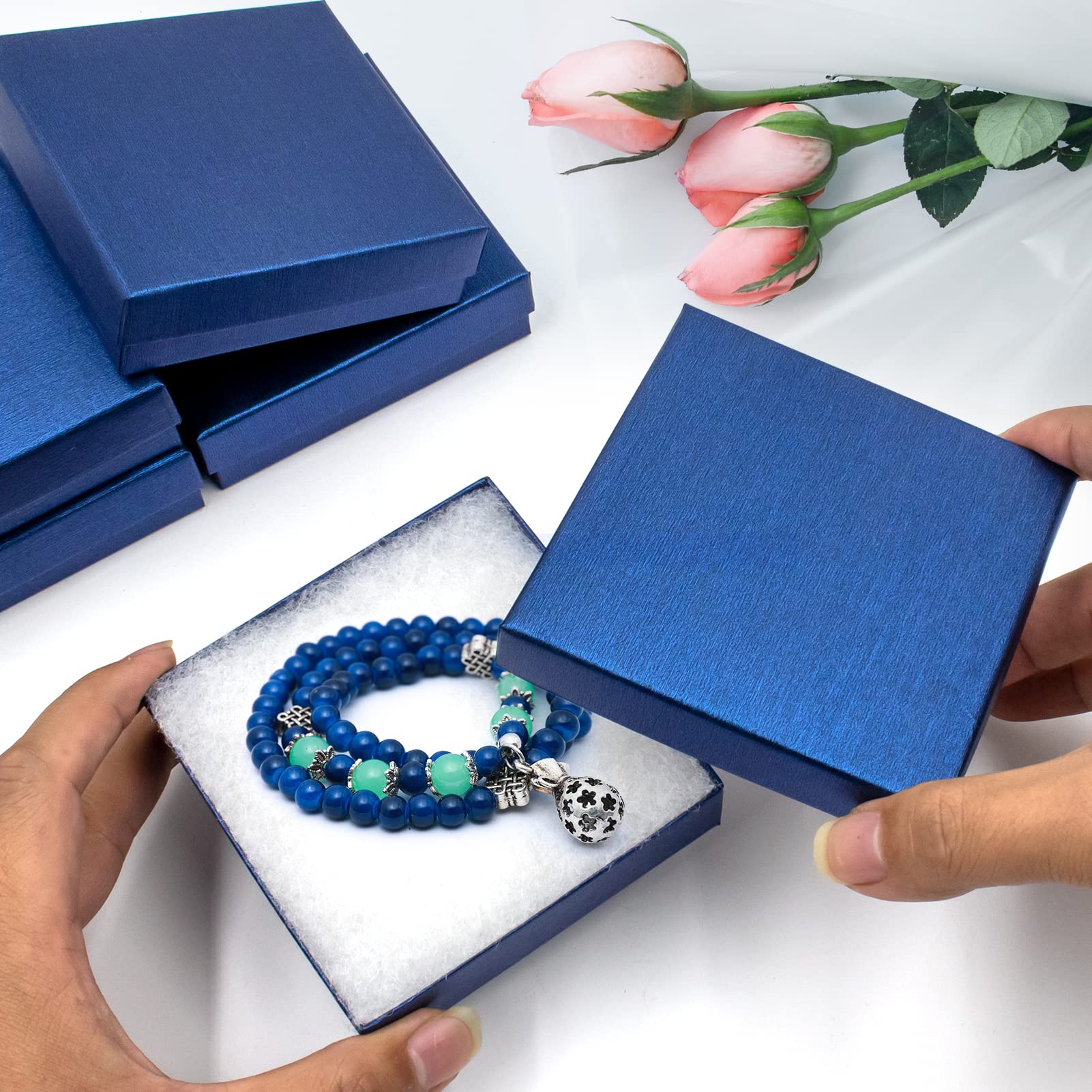 Cardboard Jewelry Black Gift Boxes 20 Pack3.5×3.5×1 inches, its apply to displaying necklaces, rings, bracelets, earrings