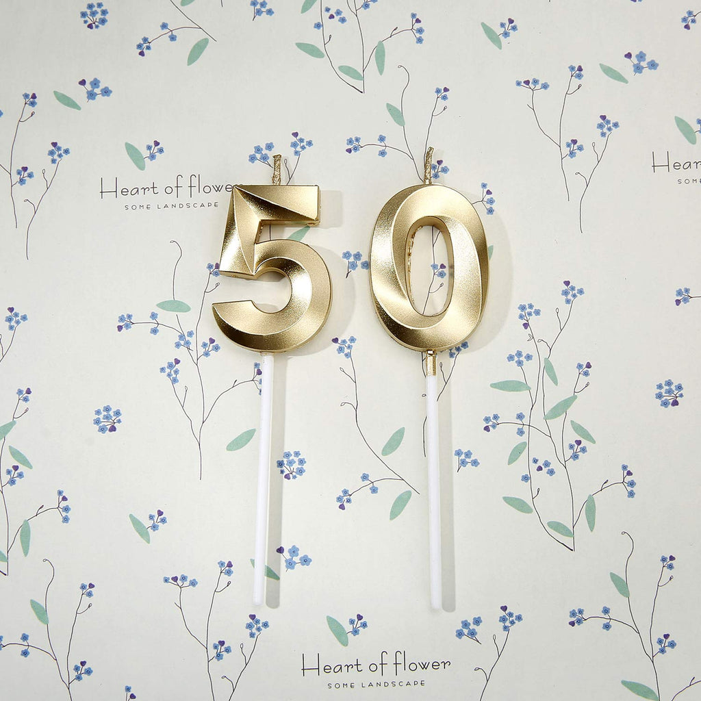 Bailym Black 50th Birthday Candles, Number 50 Cake Topper for Men Birthday Decorations Party Decoration