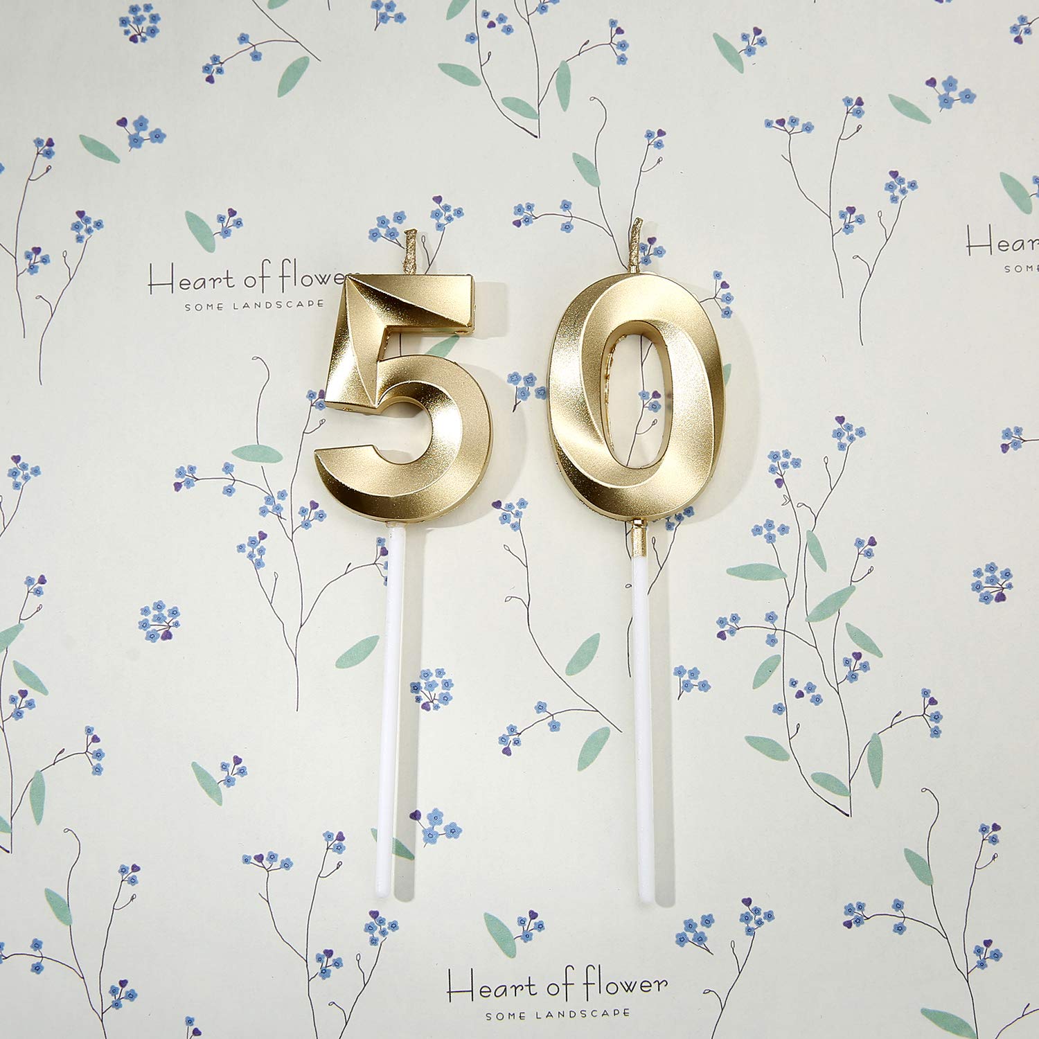 Bailym Black 50th Birthday Candles, Number 50 Cake Topper for Men Birthday Decorations Party Decoration