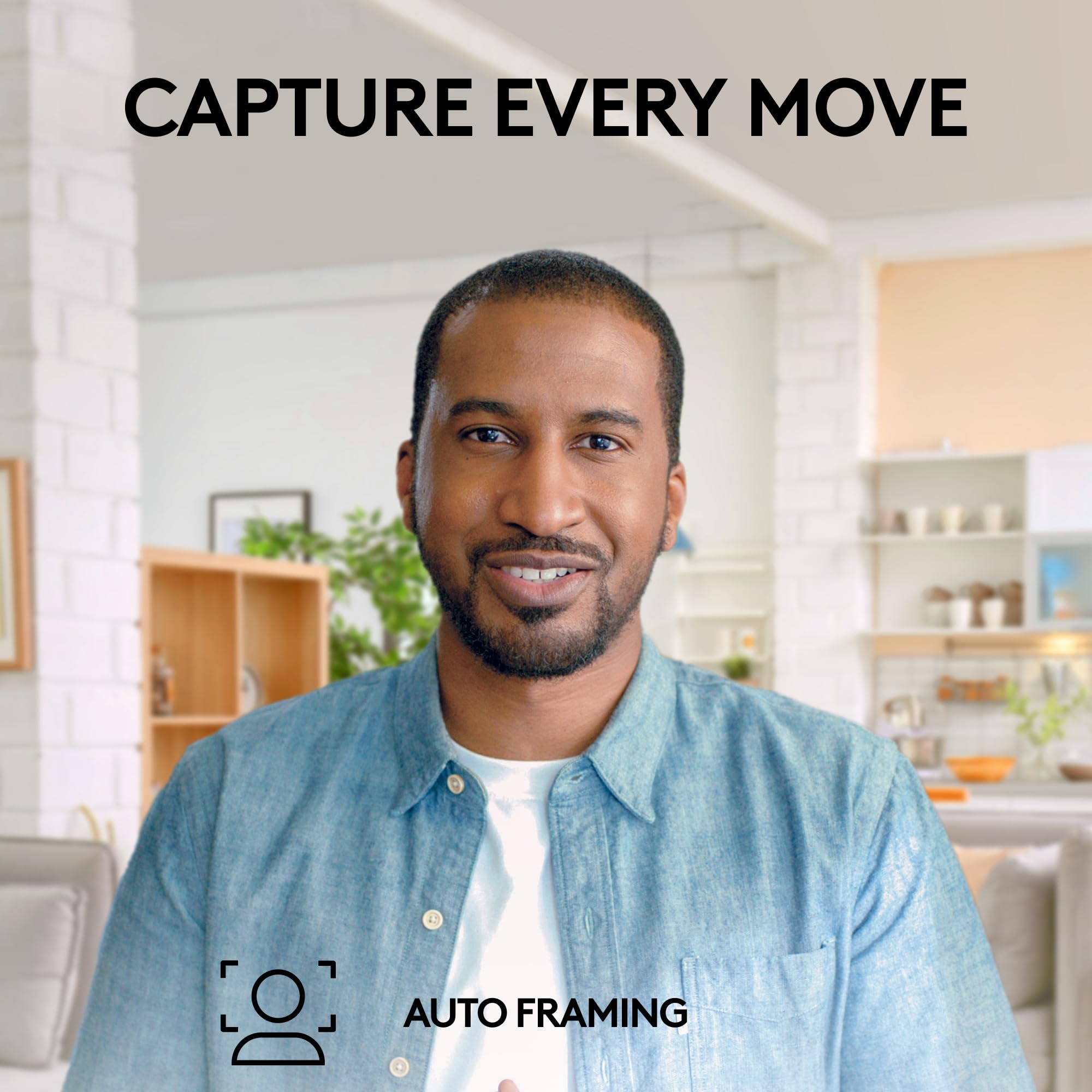 Logitech Brio 505 Full HD 1080p Webcam with auto Light Correction, framing, Dual Noise Reduction mics, Privacy Shutter - Works with Teams, Meet, Zoom, TAA Compliant.