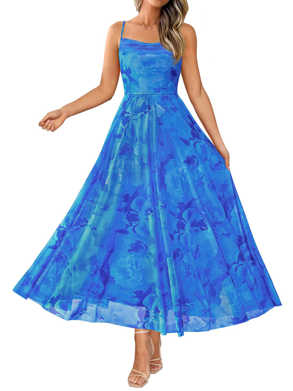 BTFBM Women Summer Floral Maxi Dresses Elegant Spaghetti Strap Dress Printed Party Dress Beach Long Dresses