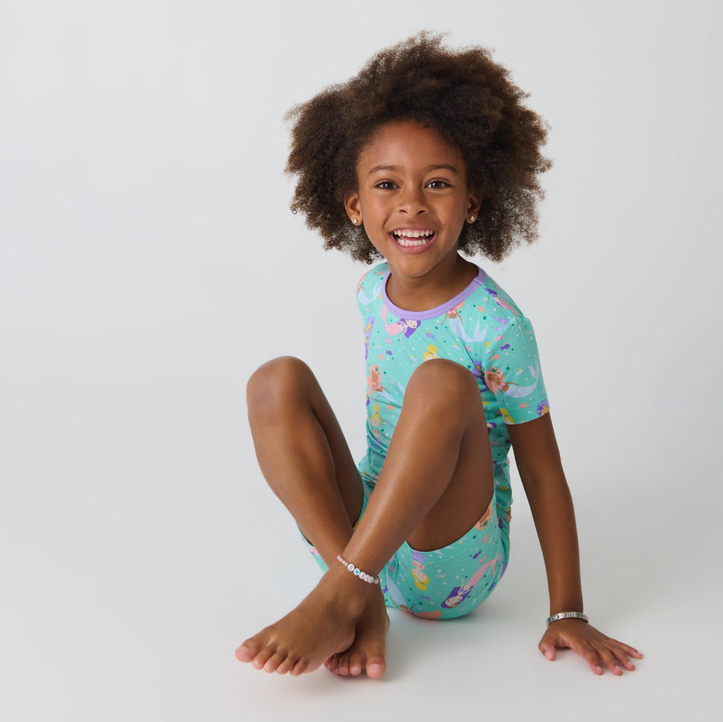Little Sleepies Pajama Set w/Short Sleeve Shirt & Shorts, Viscose from Bamboo Toddler Pajamas, Girl & Boys Pajamas for Kids