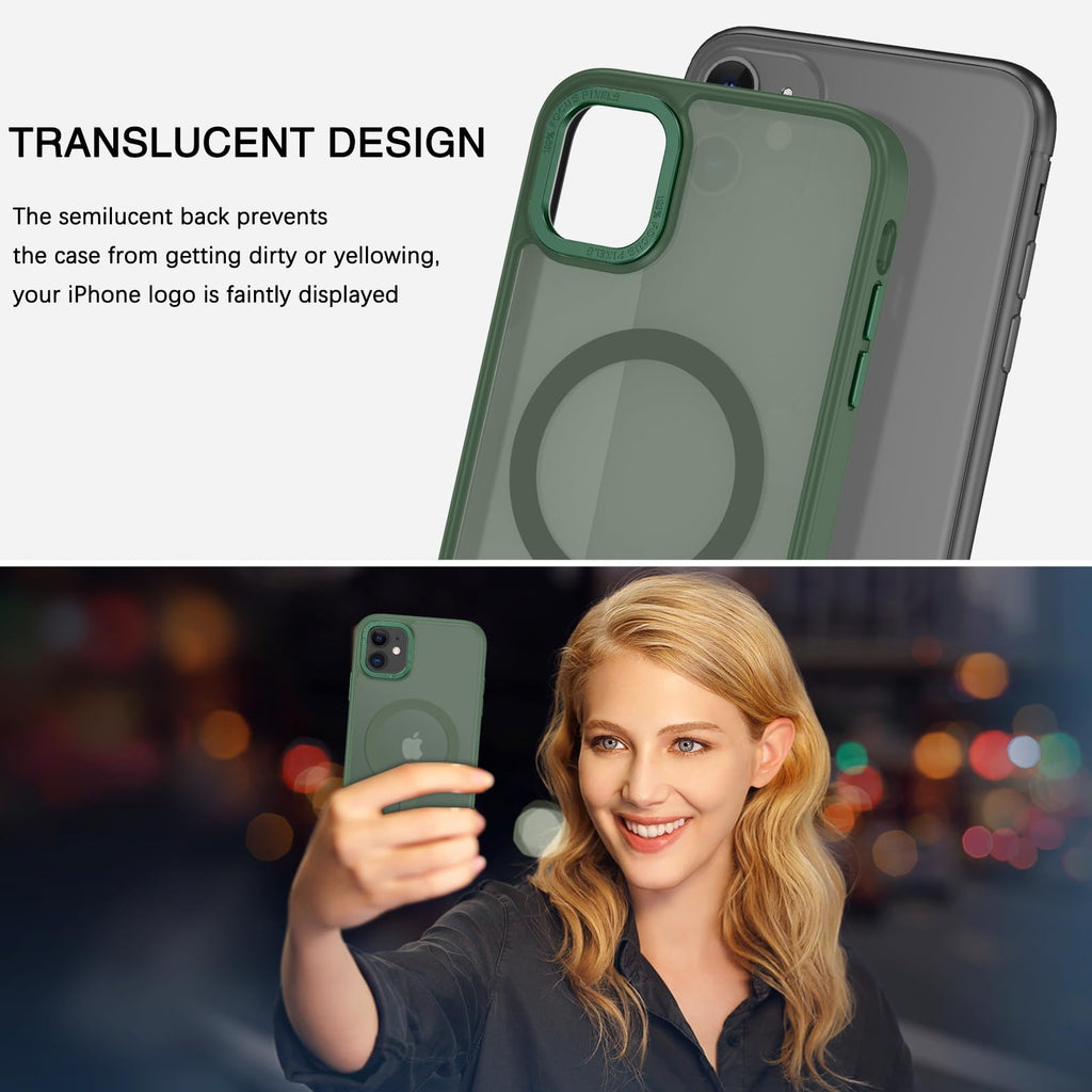 BENTOBEN for iPhone 11 Phone Case, Phone case for iPhone 11 Magnetic Case [Compatible with Mag Safe] Translucent Matte Slim Shockproof Anti-Fingerprint Protective Cover for iPhone 11 6.1’’ Black