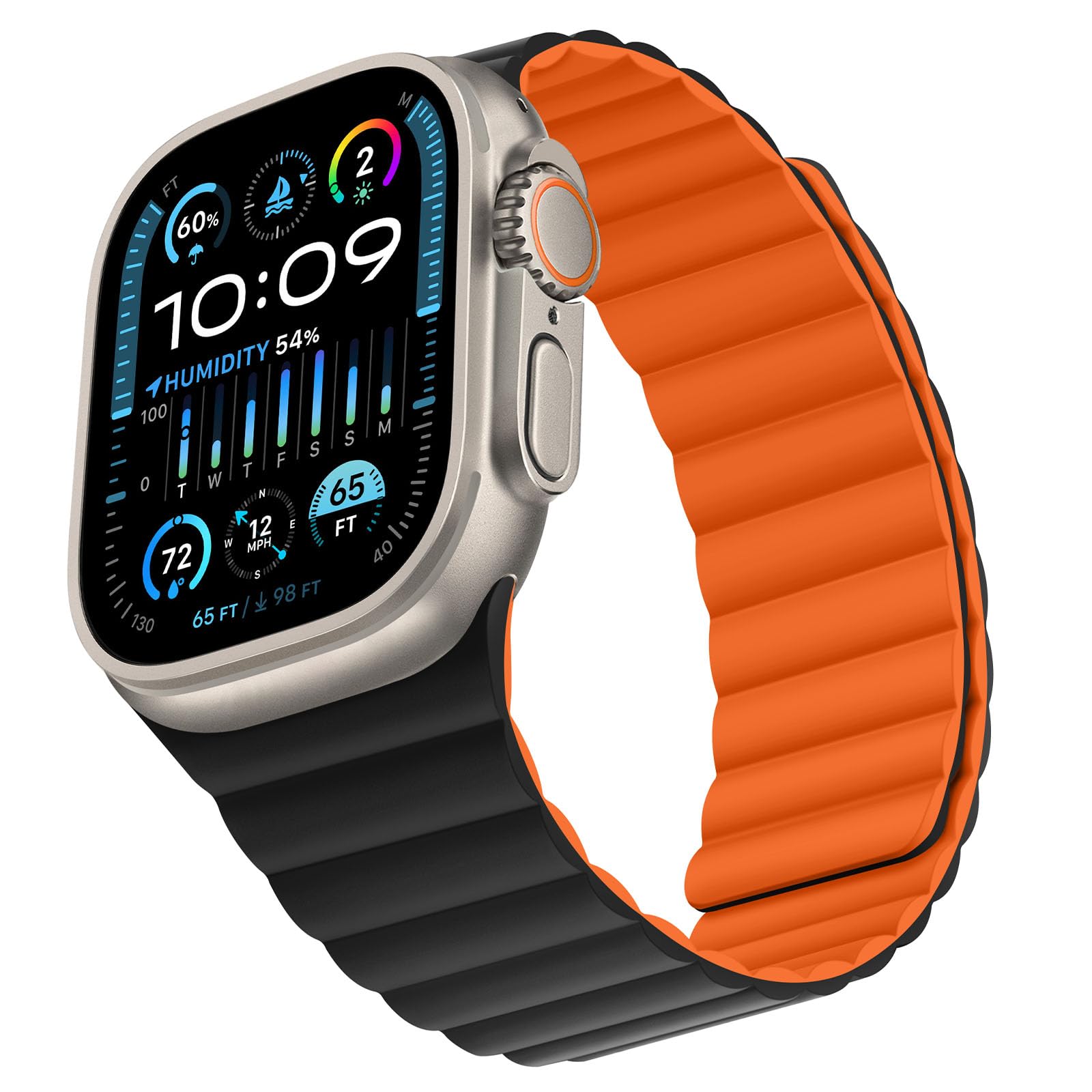 Bisikor Compatible with Apple Watch Band 49 46 45 44 42 41 40 38mm, Double Sided Wearable Silicone Magnetic Strap for iWatch Ultra SE Series 11 10 9 8 7 6 5 4 3 2 1 (38/40/41/42, Beige/Gray)