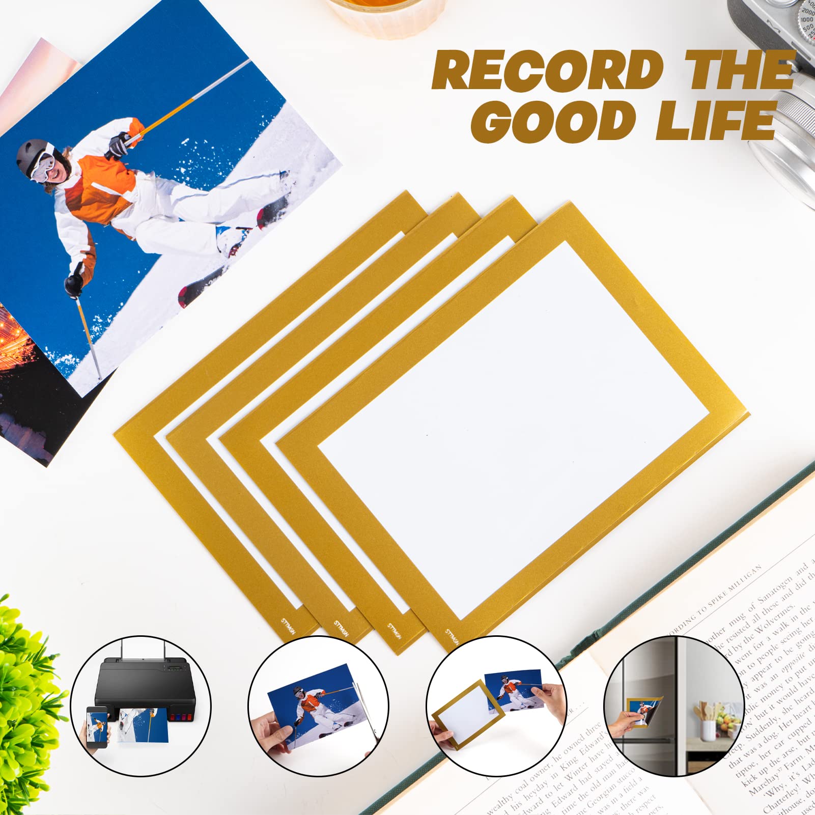 STTMGN Magnetic Picture Frames with Black Border(2.5"X3.5",12 Pack),Mini Wallet Size Magnet Photo Sleeves Pockets/Holder,Decorations for Home/Office/School/Classroom/Party