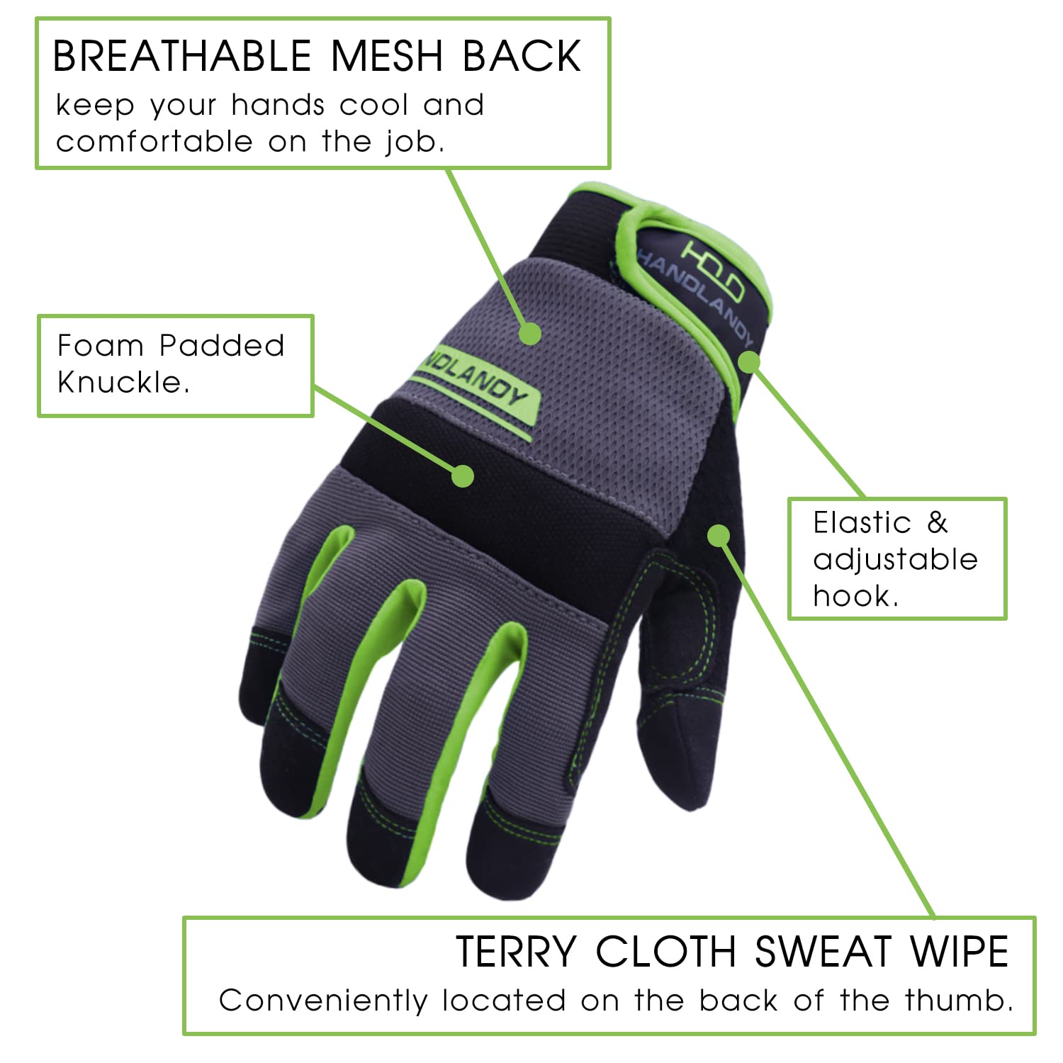 AIGEVTURE Safety Work Gloves Mens & Women, Light Duty Mechanic Gloves Touch Screen, Gardening Work Gloves with Grip,High Dexterity