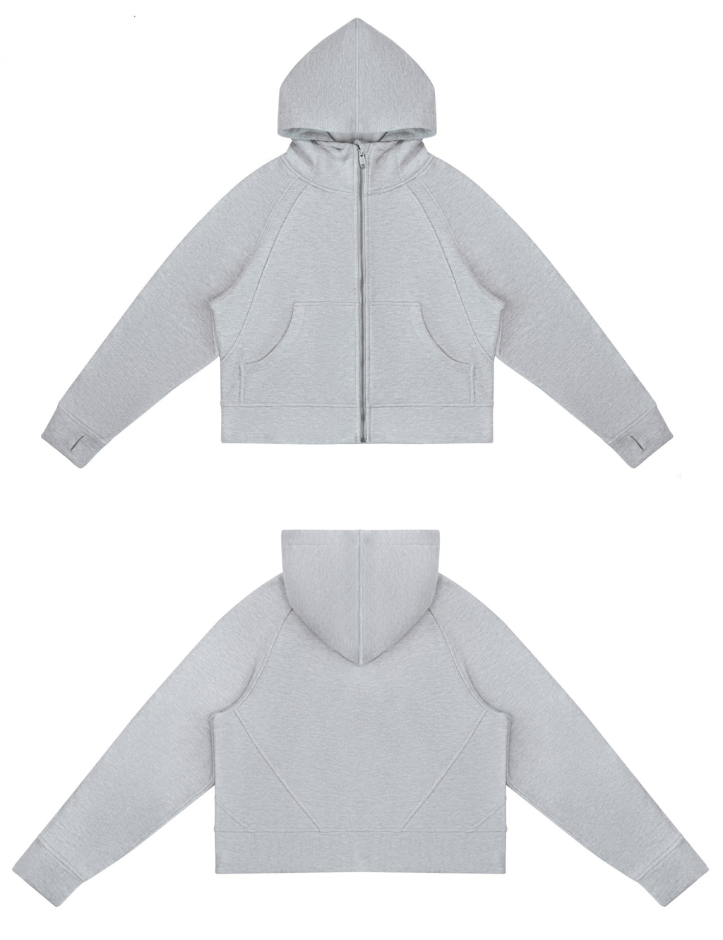 THE GYM PEOPLE Women's Full-Zip Up Hoodies Jacket Fleece Workout Crop Tops Sweatshirts with Pockets Thumb Hole