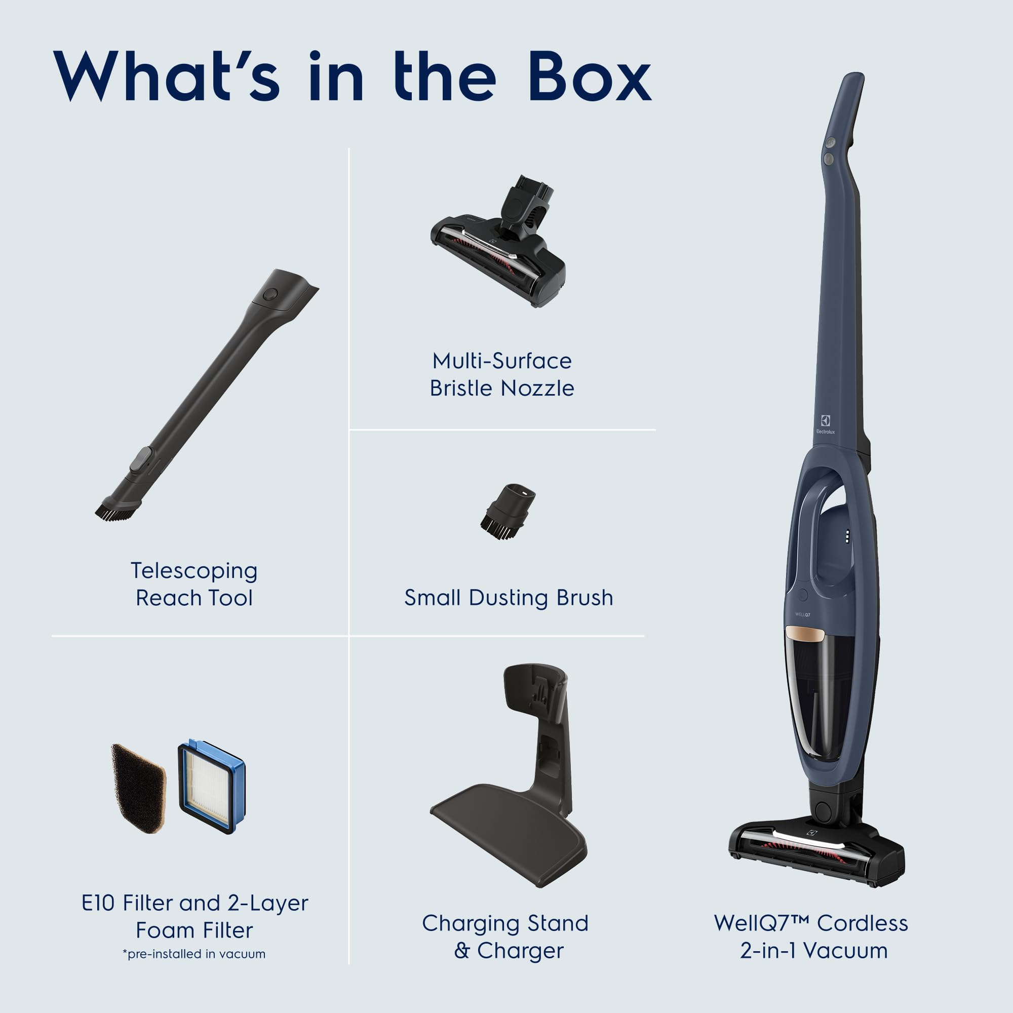 Electrolux WellQ7 Hard Floor Cordless 2-in-1 Vacuum with PowerPro Roller for Hard Surfaces, 50-Minute Run Time, 2 Power Modes, Soft Sand