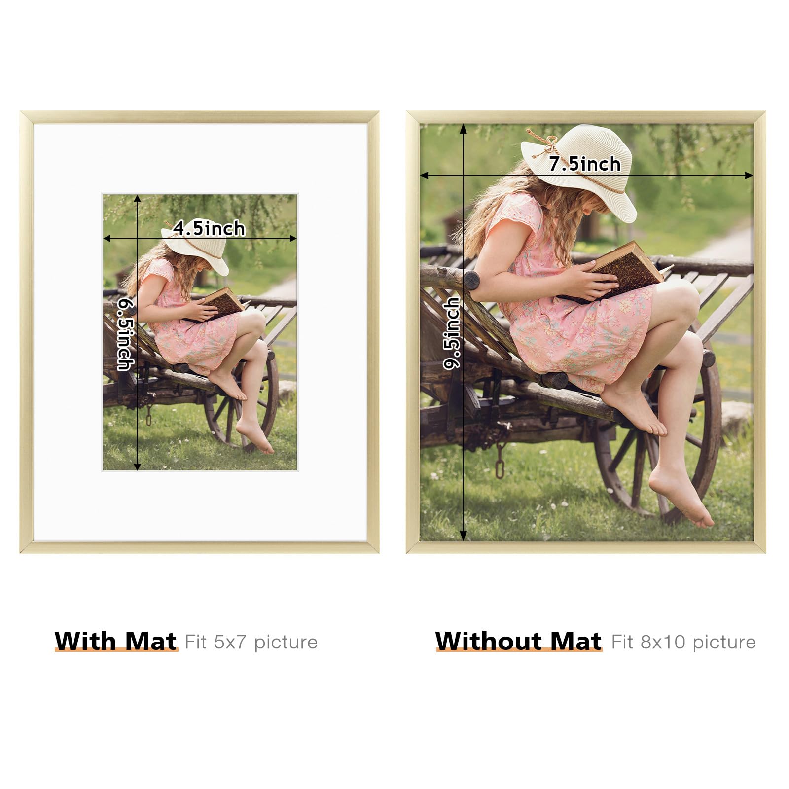 Frametory, 6x8 Aluminum Picture Frame - 6 x 8 Black Frame with Removable Mat for 5 x 7 Photo - 6 by 8 Durable Metal Frame with Real Glass - Sawtooth Hanger for Easy Wall Display - 1 Pack
