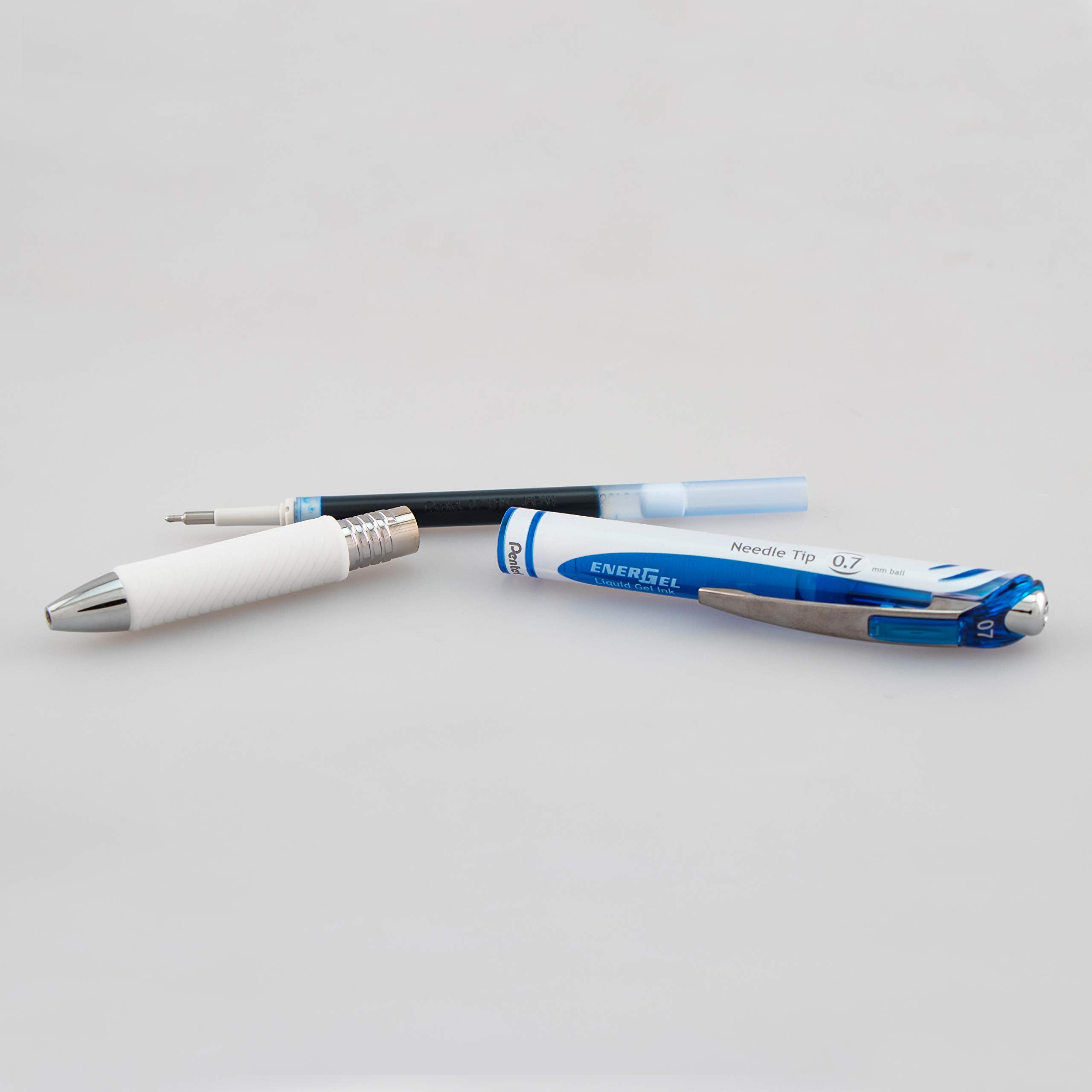 Pentel EnerGel Pearl RTX Retractable Liquid Gel Pen, (0.7mm), Medium Line, Needle Tip, Black Ink, Pack of 2 (BLN77WBP2A)