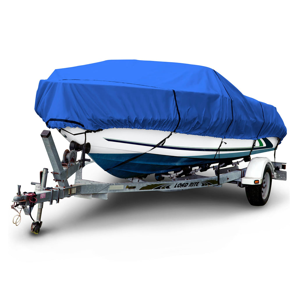 Budge B-620-X6 Blue 20'-22' Long (Beam Width up to 106") 600 Denier Waterproof Breathable Hard/T-Top Boat Cover