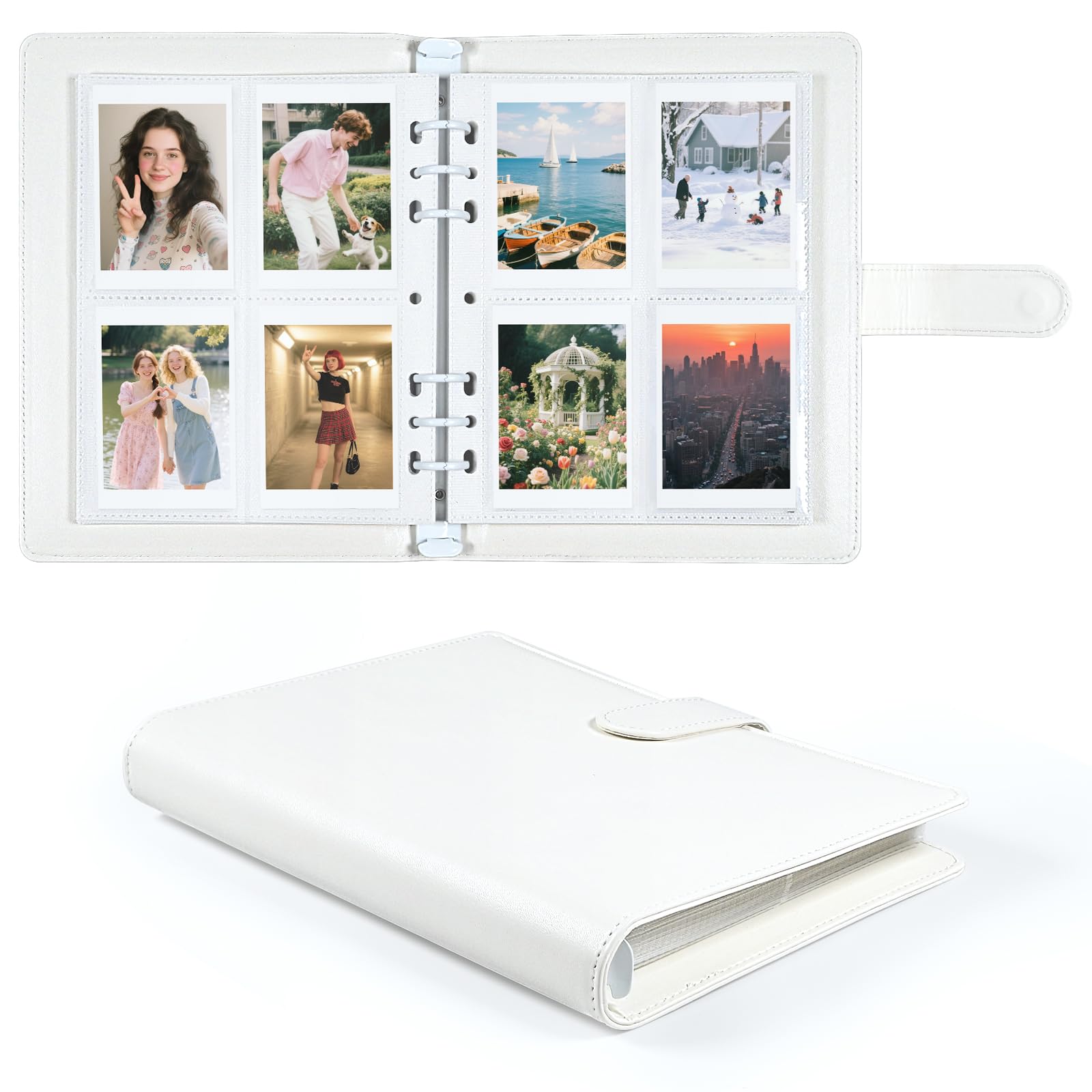 A5 Kpop Photocard Binder with 30 Pack 4-Pocket Card Pages, 6 Ring A5 Binder Card Collector Album with 240 Card Slots,PU Leather Binder Cover with Magnetic Buckle Closure for Organizing Trading Card