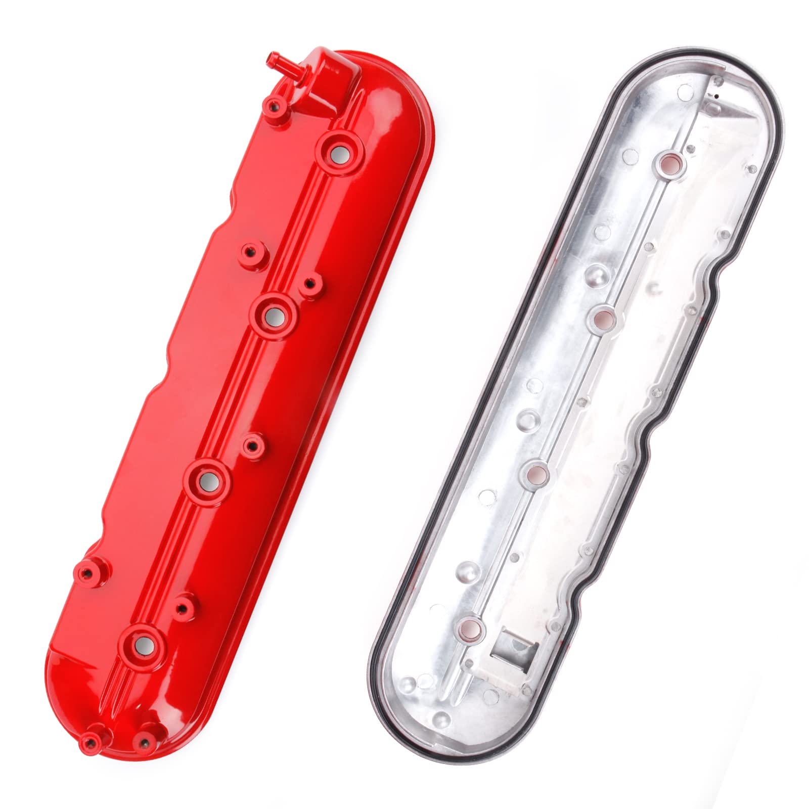 Upgrade Aluminum Engine Valve Covers Compatible with 1999-2008 Cadillac Escalade Chevy Silverado, Suburban Tahoe Trailblazer GMC Sierra Yukon Replaces Parts 12570427 12582224