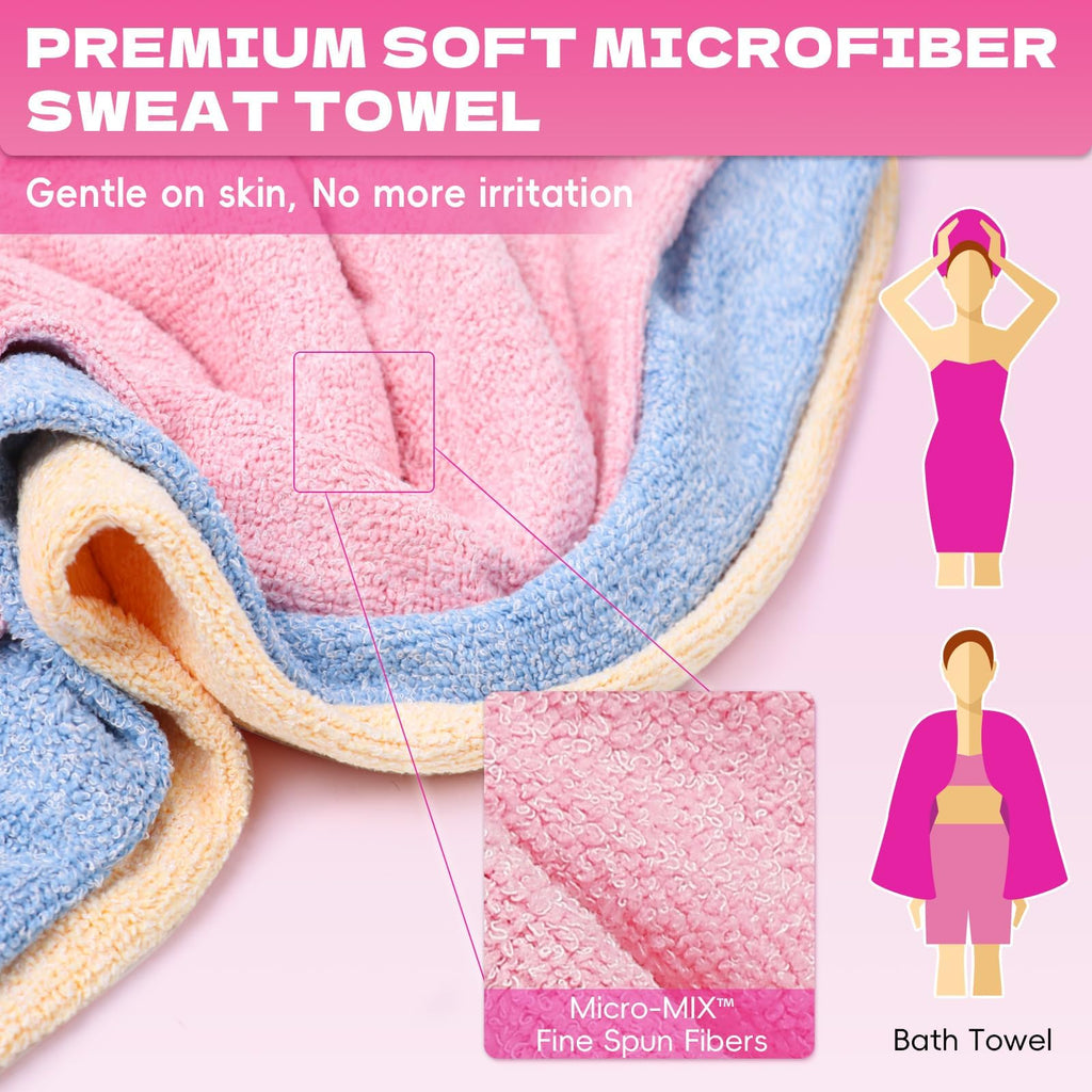 Microfiber Gym Towels for Showering Working Out Quick Dry Negative ions Large Middle Small Sizes Lightweight Gym Towel for Men Women Tennis Sports Towels for Body Hot Yoga Fitness Essentials