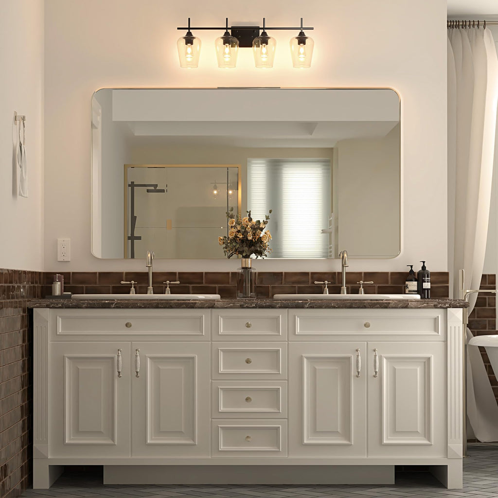 VONLUCE Bathroom Vanity Light, 2 Light Bathroom Light Fixture Over Mirror, Bathroom Wall Lamp with Clear Glass, Modern Brushed Nickel Vanity Lighting fixtures for Bathroom, Bedroom, Hallway