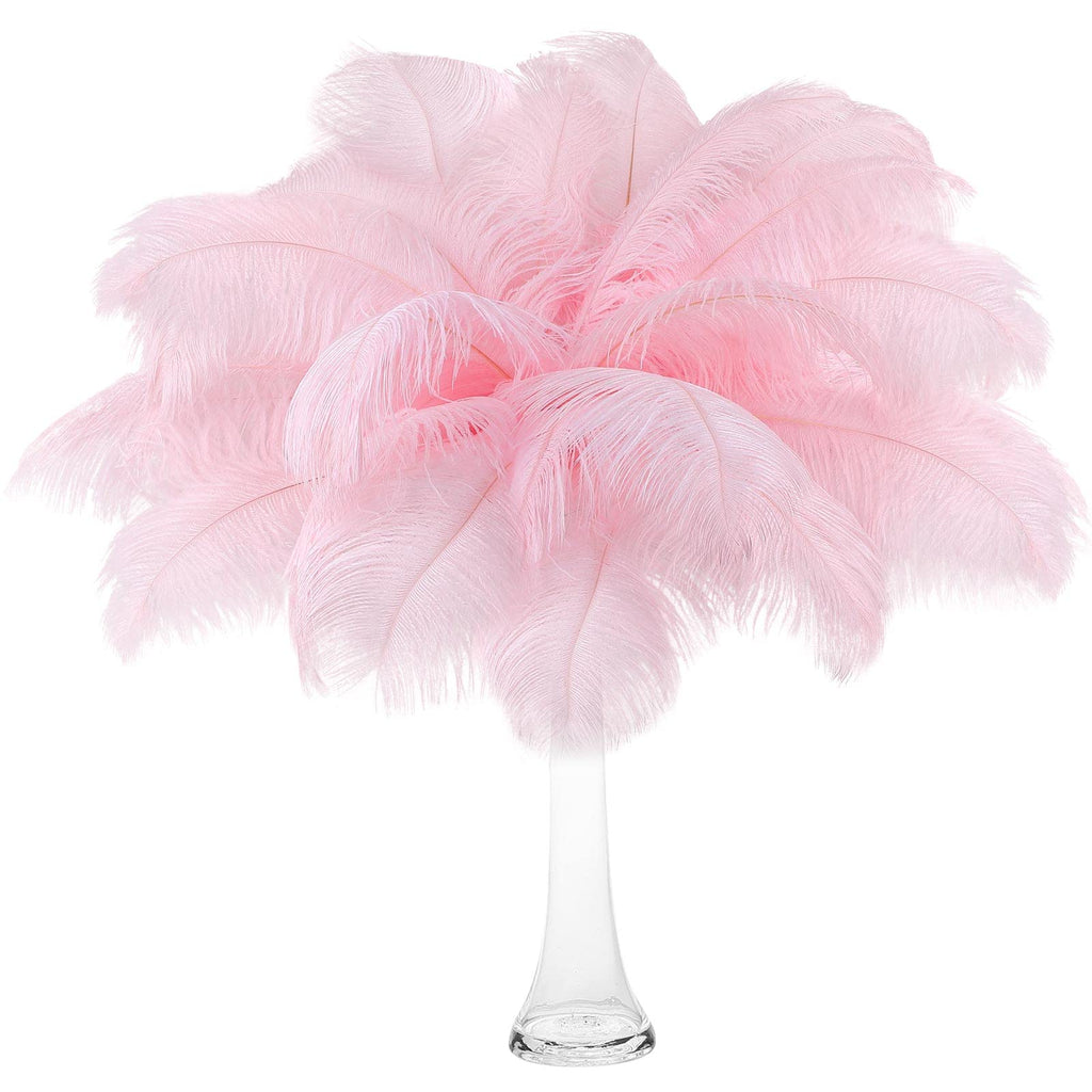 Retrowavy 50 Pcs 14-16 Inches Large Natural Ostrich Feathers Bulk for Centerpieces for Wedding Party Centerpieces Home Decoration Flower Arrangement (Black)