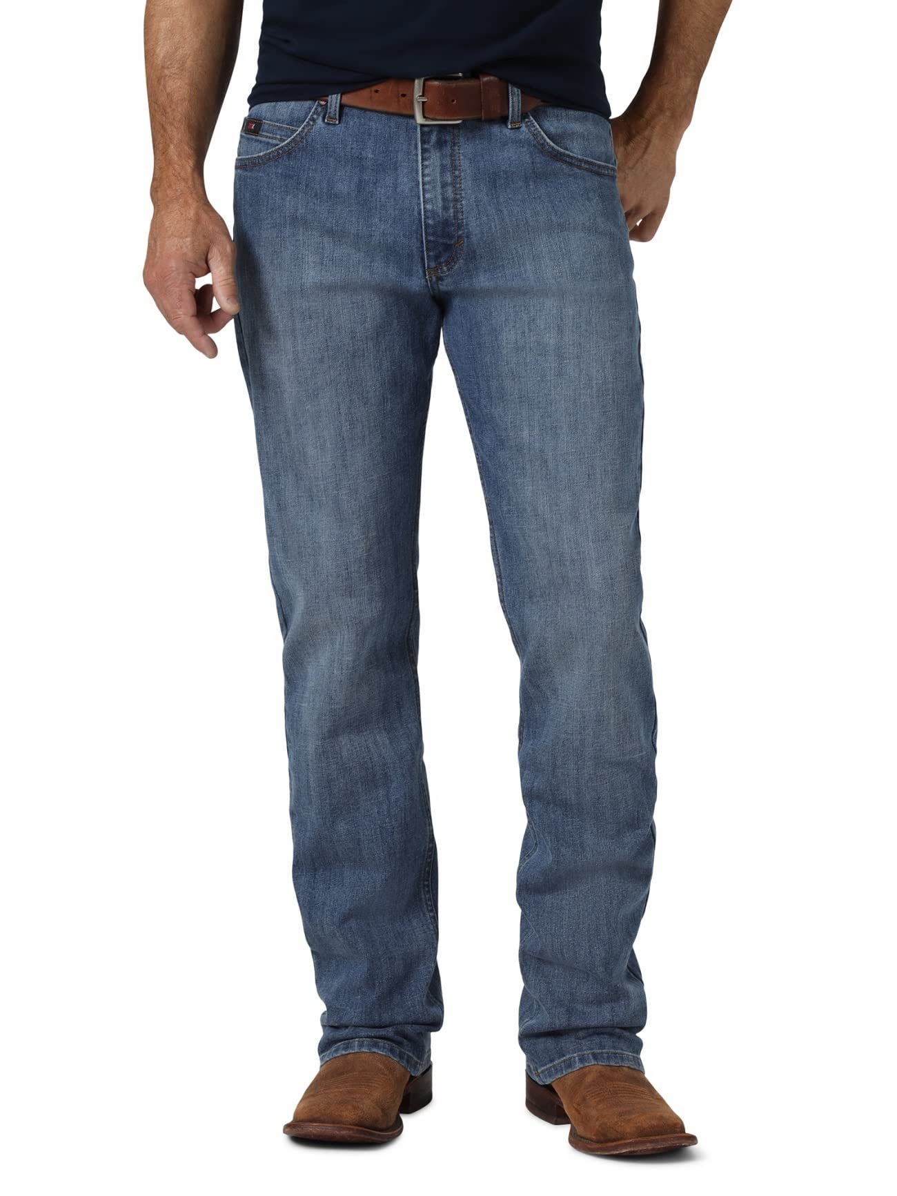 Wrangler Men's 20X 02 Active Flex Competition Slim Fit Stone Blue Jeans