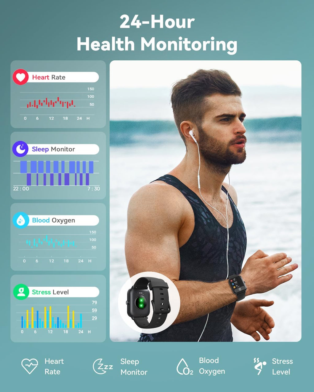 Quican Smart Watches for Women, Compatible for iPhone and Android Phones, Calling, Heart Rate/Sleep Monitor, Alexa, 1.8" Fitness Tracker Watch, Waterproof, Gifts for Women, Silicone Band, Baby Pink