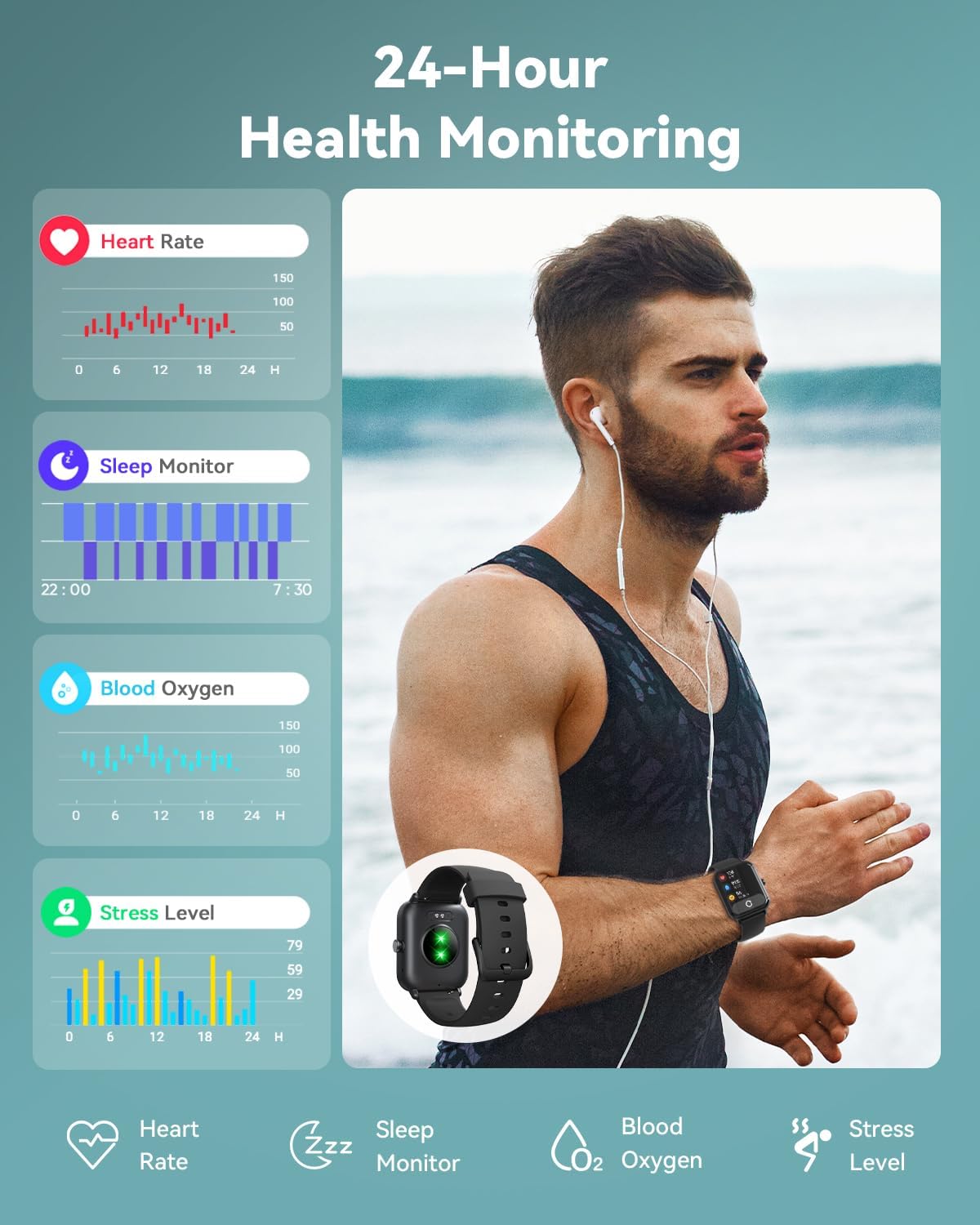 Quican Smart Watches for Women, Compatible for iPhone and Android Phones, Calling, Heart Rate/Sleep Monitor, Alexa, 1.8" Fitness Tracker Watch, Waterproof, Gifts for Women, Silicone Band, Baby Pink