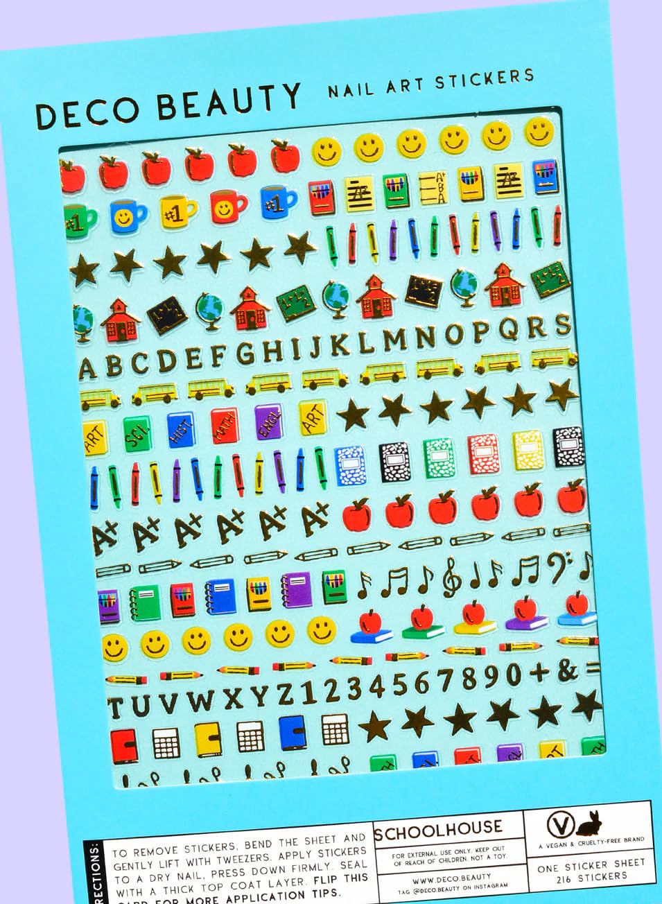Deco Beauty 90s Baby - Super Thin & Easy-to-Apply Nail Art with The Cutest Designs - Durable & Long-Lasting Nail Art Stickers and Decals for Women, for DIY at-Home Manicures & Salon-Quality Nails
