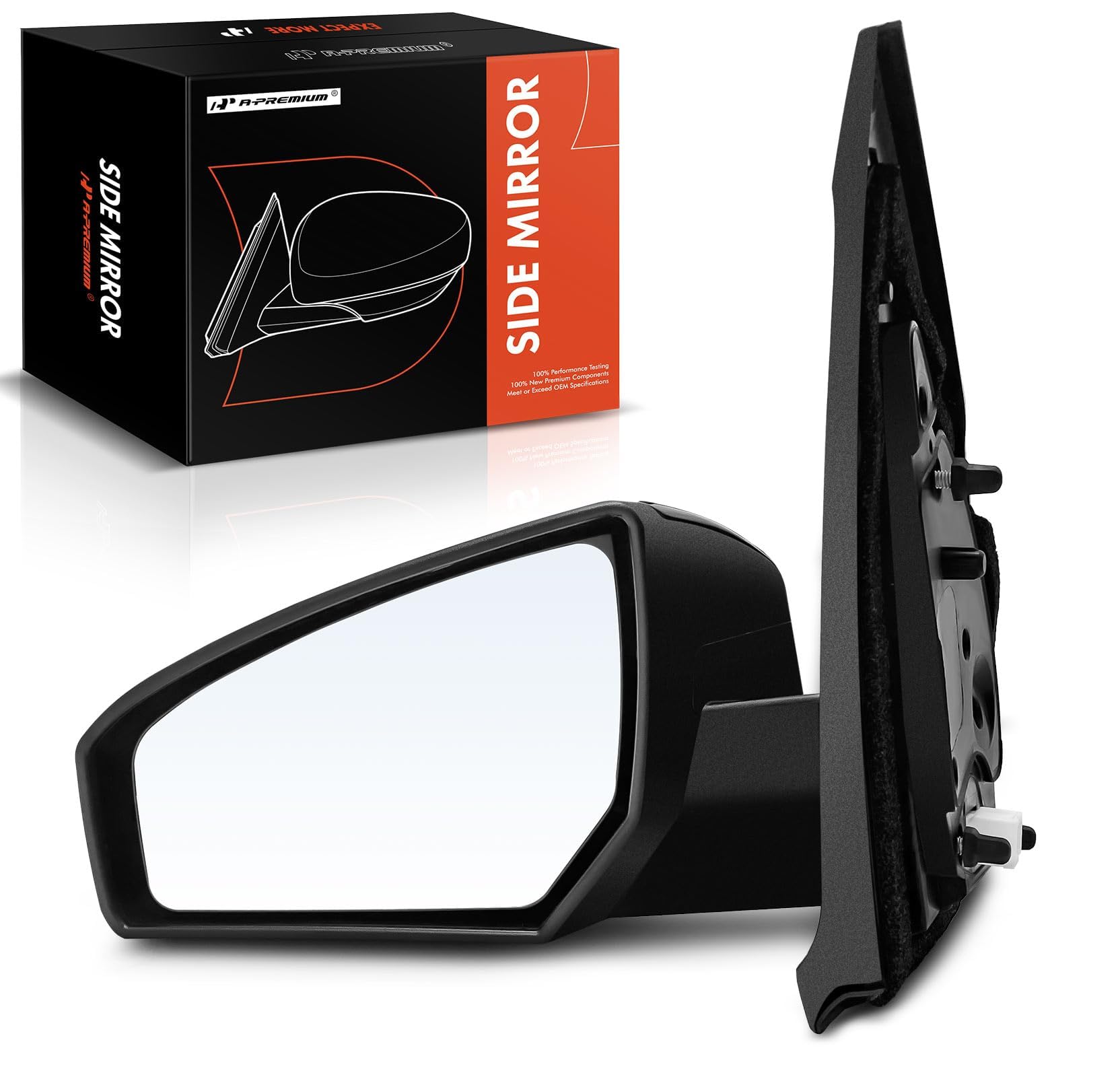 A-Premium Pair (2) Driver and Passenger Side Power Door Mirror - Compatible with Nissan Sentra 2007-2012 - Non-Heated Non-Folding Black Outside Rear View Mirror - Replace# 96302ET01E