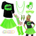Upgraded 80s Outfit Costume for Women,80s Party Costume Accessory Sets with T-Shirt Tutu Skirt Waist Pack etc
