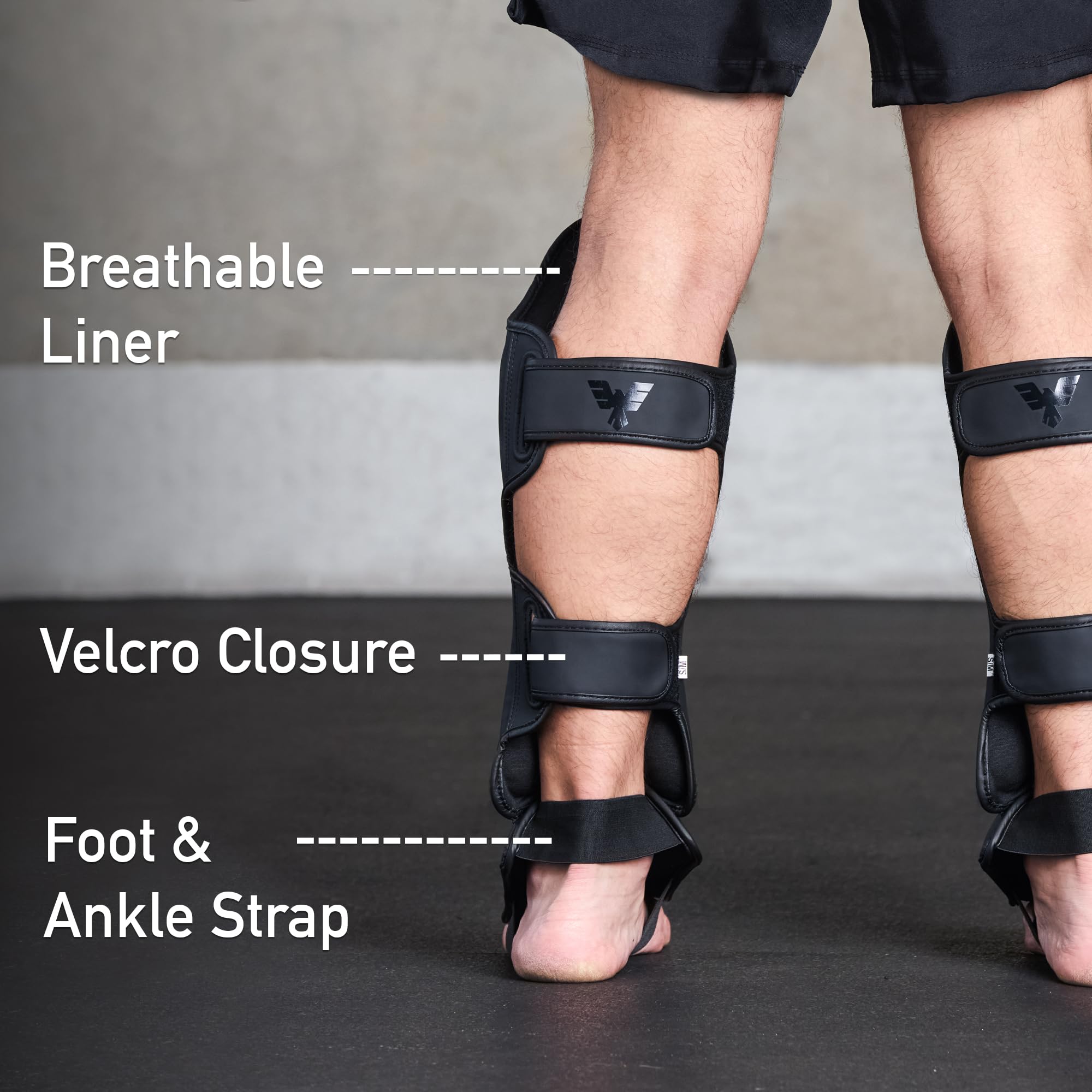 Elite Sports Muay Thai Shin Guards Kickboxing MMA Muay Thai Leg Instep Protective Pads, Martial Art Kicking Sparring Training Gear for BJJ Karate Boxing Taekwondo