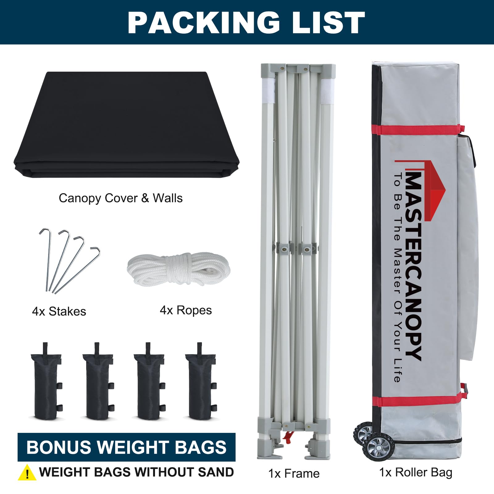 MASTERCANOPY 10x10 Premium Heavy Duty Pop Up Commercial Instant Canopy with Sidewalls(10x10 Blue)