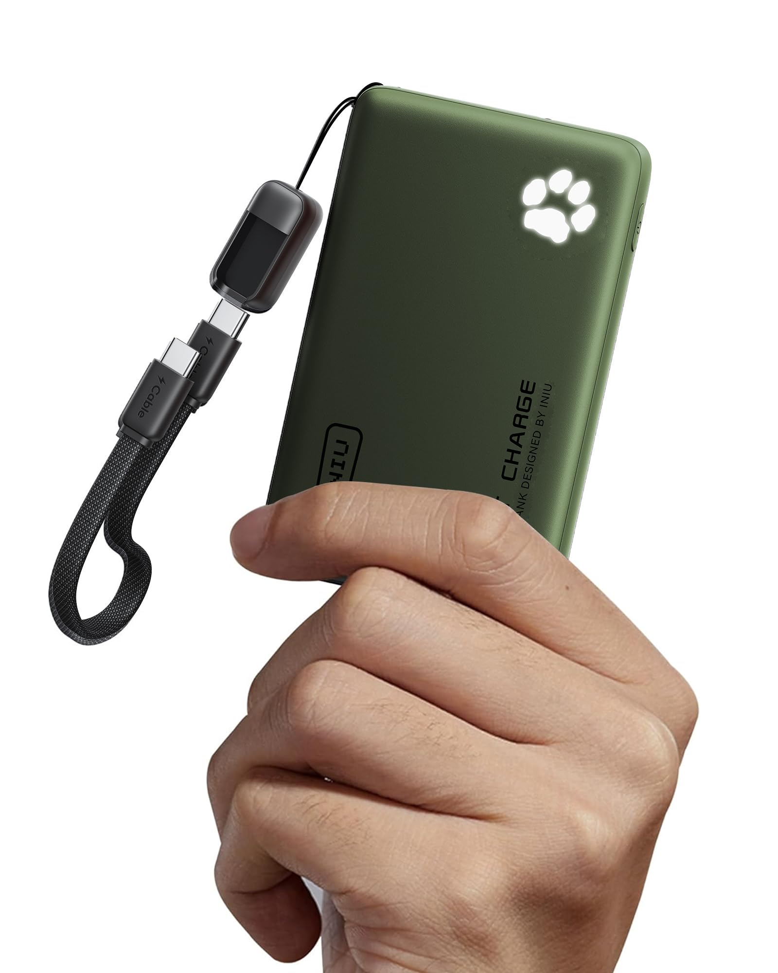 INIU 45W Fast Charging Portable Charger, 40% Smaller 10000mAh with Detachable Cable, Flight-Safe Travel Power Bank, USB C External Phone Battery Pack for iPhone 17 16 Pro iPad Samsung S26 Google etc