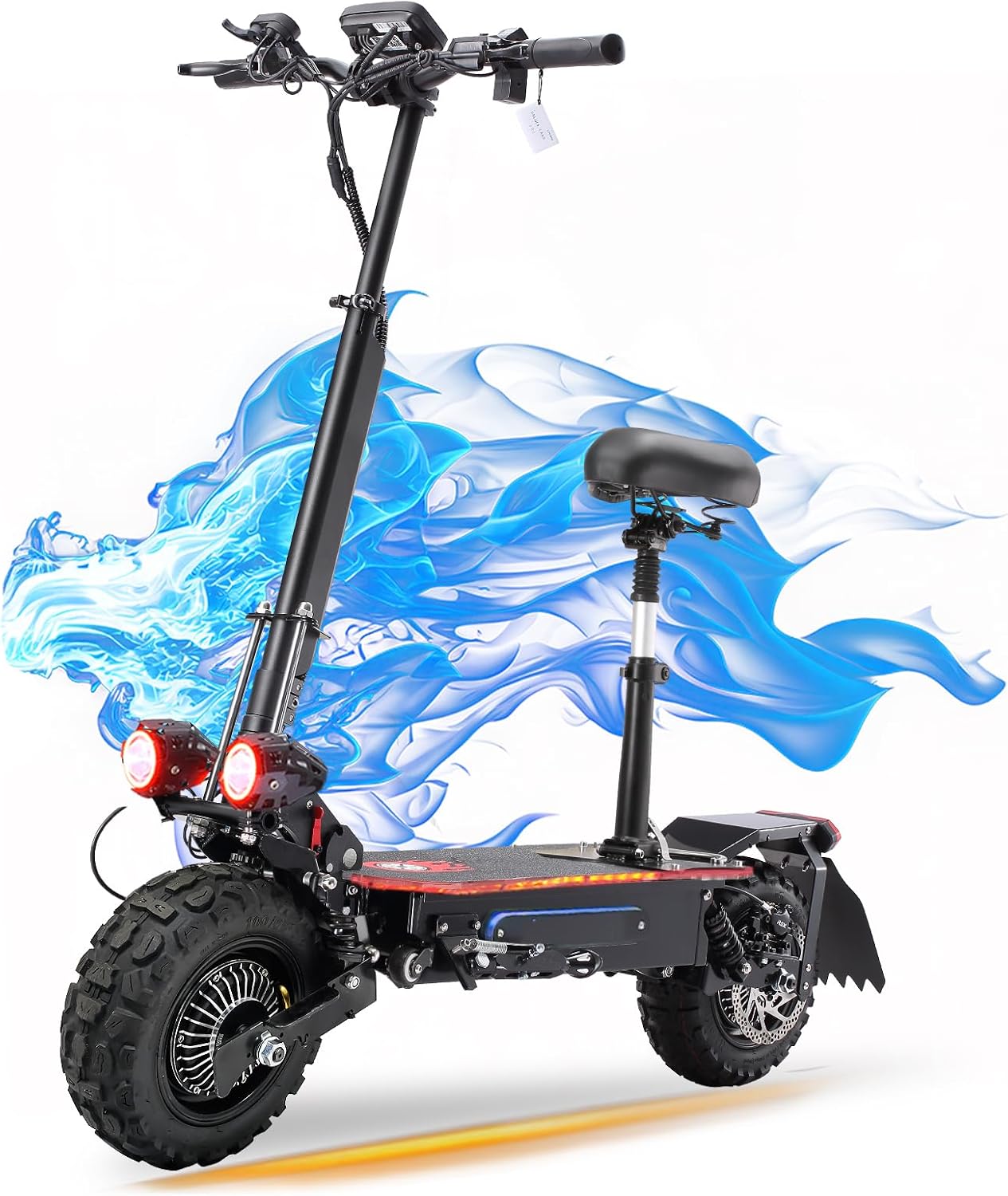 Electric Scooter for Adults,5600W Dual Motors Range 50 Miles,Electric Scooter Adults 50 MPH, 60V 27Ah Large Capacity Battery, 11" Off Road Tires Scooter with Detachable Seat Max Load 4470lbs