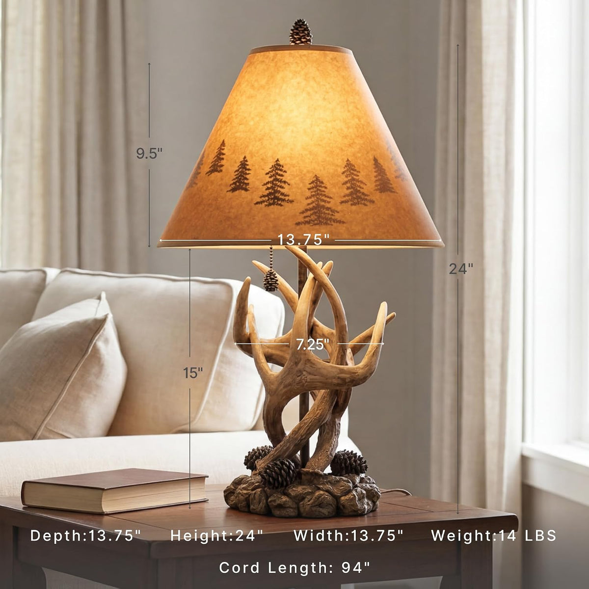 Signature Design by Ashley Derek Rustic Table Lamps, Living Room, Set of 2