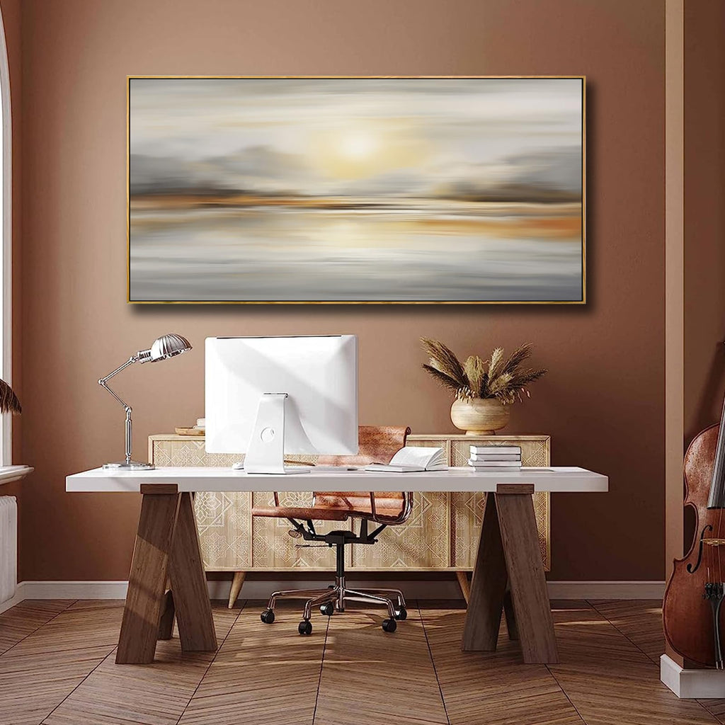 VHMING Abstract Wall Art Artwork Retro Trees Pictures Decor Canvas Painting Framed Ready to Hang Living Room Bedroom and Office Wall Decor 20x40 Inch