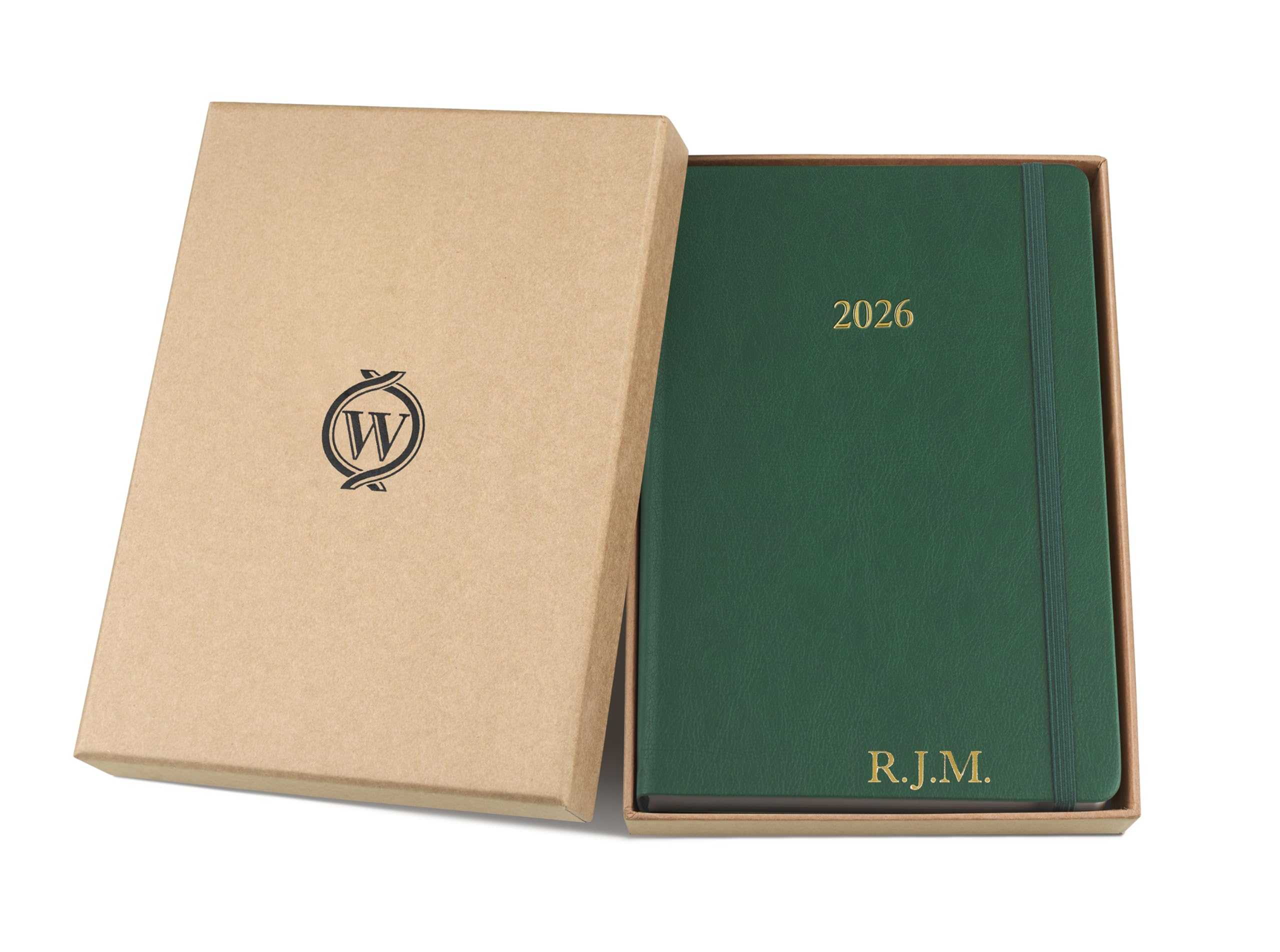 Wykeham's Executive 2026 Daily Journal Planner – US Public Holidays & Format – Customization Available (Brown, 6" x 4.5")
