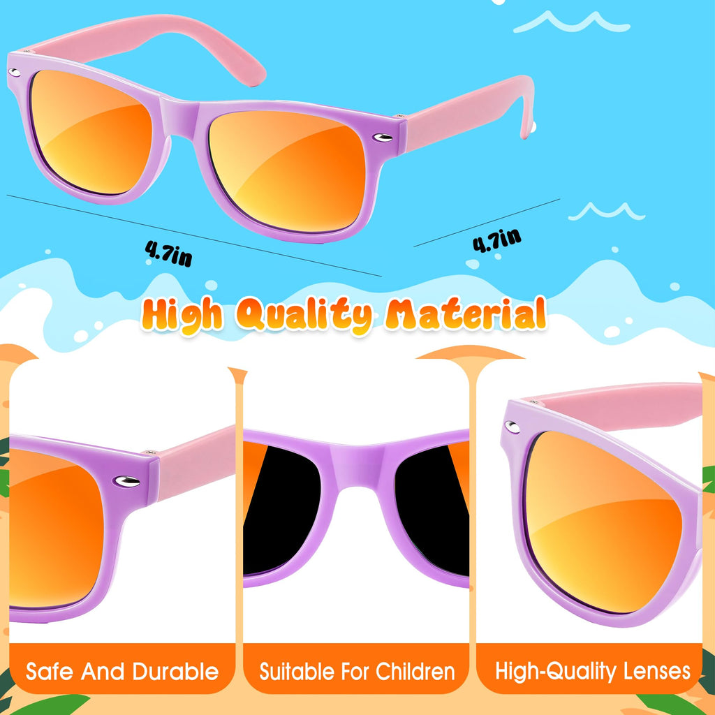Kids Sunglasses Bulk, Kids Sunglasses Party Favors for Age 3-8, UV400 Protection Neon Kids Sunglasses Bulk for Boys Girls (12Pack-heart sunglasses)