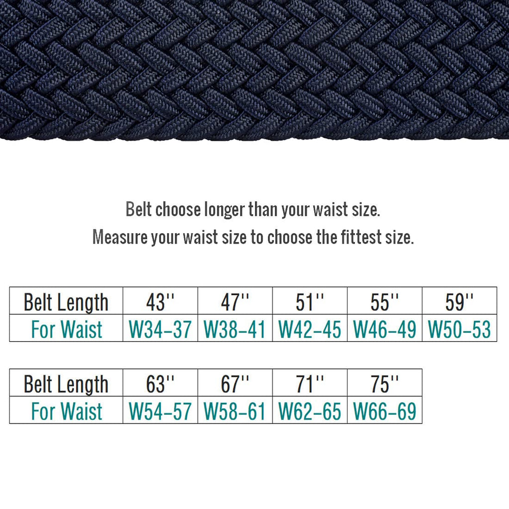 Plus Size 43'' to 75'' Mens Elastic Stretch Belts Big and Tall Belt