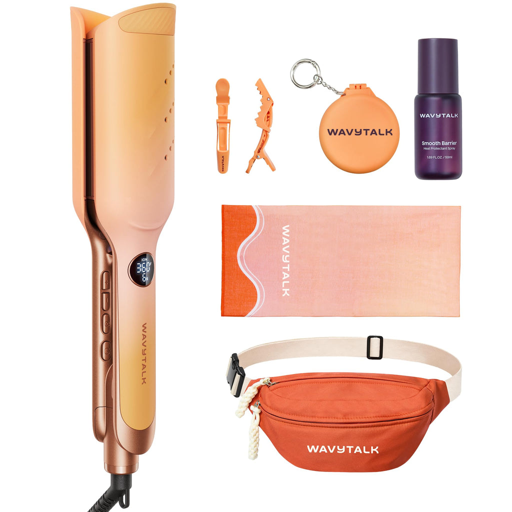 Wavytalk Main Stage Waves Power Wave Festival Bundle, Curling Iron Hair Crimper Waver, Ventilation Design for Less Damage, Ionic Reduces Frizz, Effortless-Waver, Festival-Ready Merch