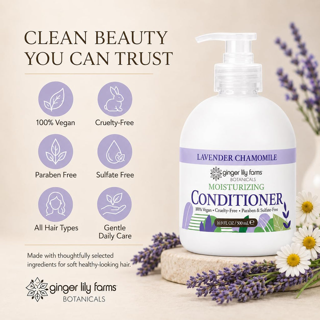 Ginger Lily Farms Botanicals Moisturizing Conditioner for Dry Hair, 100% Vegan & Cruelty-Free, Apple Pear Scent, 1 Gallon Refill (128 fl oz)
