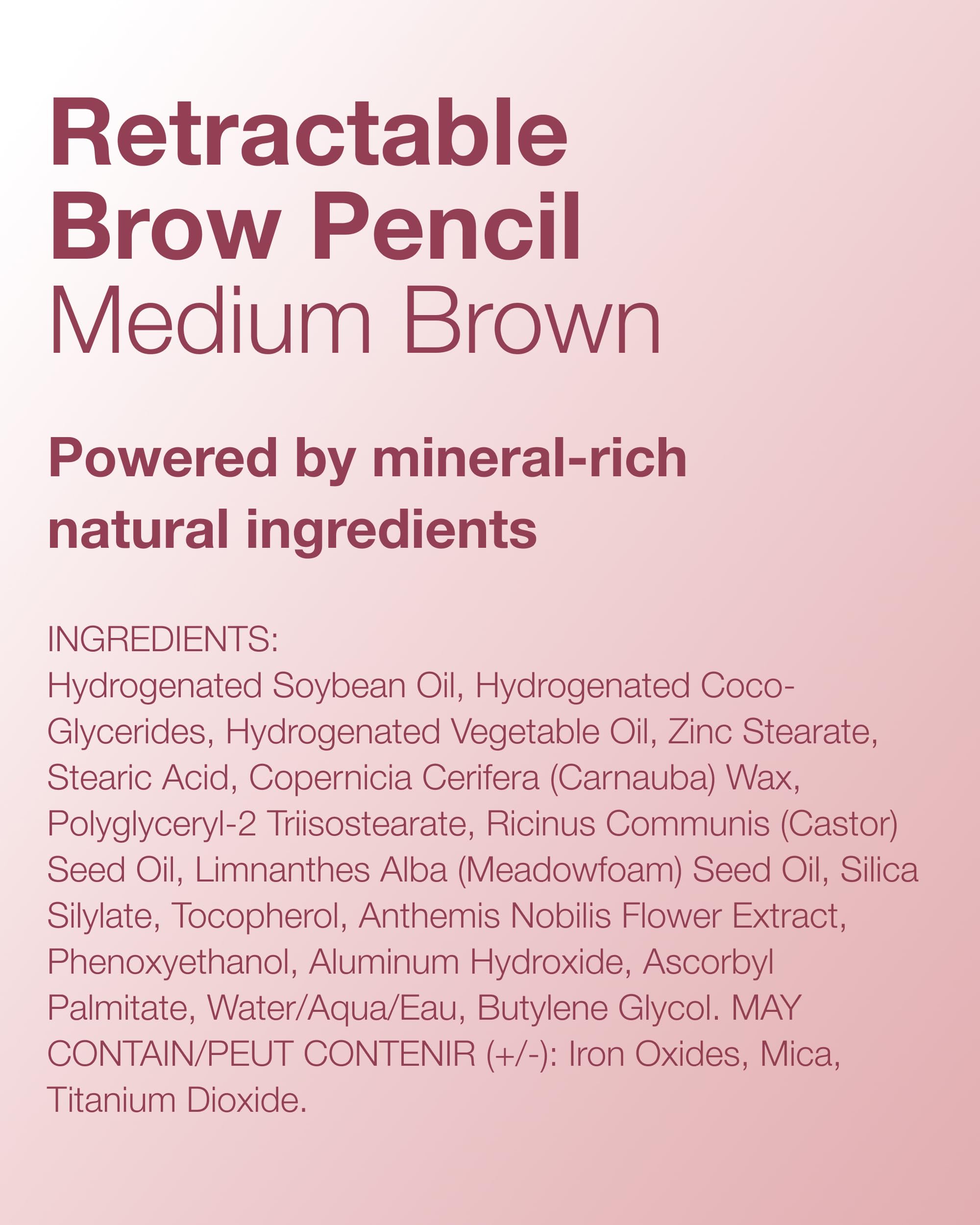 Mineral Fusion Retractable Brow Pencil (Blonde) - TZR 2025 Beauty Heroes Award Winner - Shape & Define Eyebrow with Blending Spoolie Brush - Velvety Smooth, Long-Lasting Color - Vegan Formula