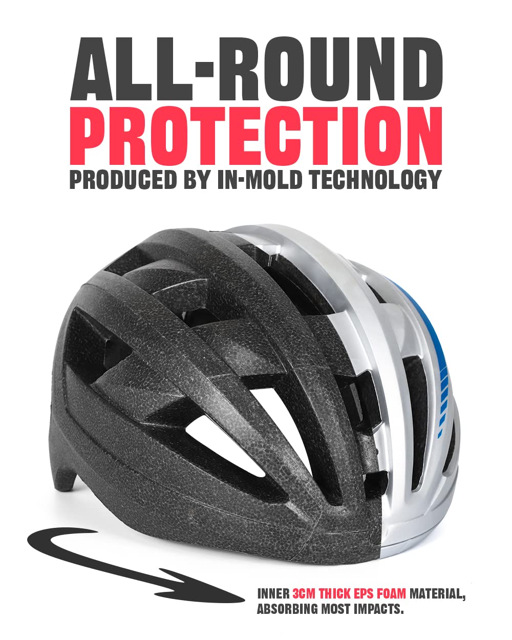 VICTGOAL Bike Helmet with USB Rechargeable Rear Light Detachable Magnetic Goggles Removable Sun Visor Mountain & Road Bicycle Helmets for Men Women Adult Cycling Helmets