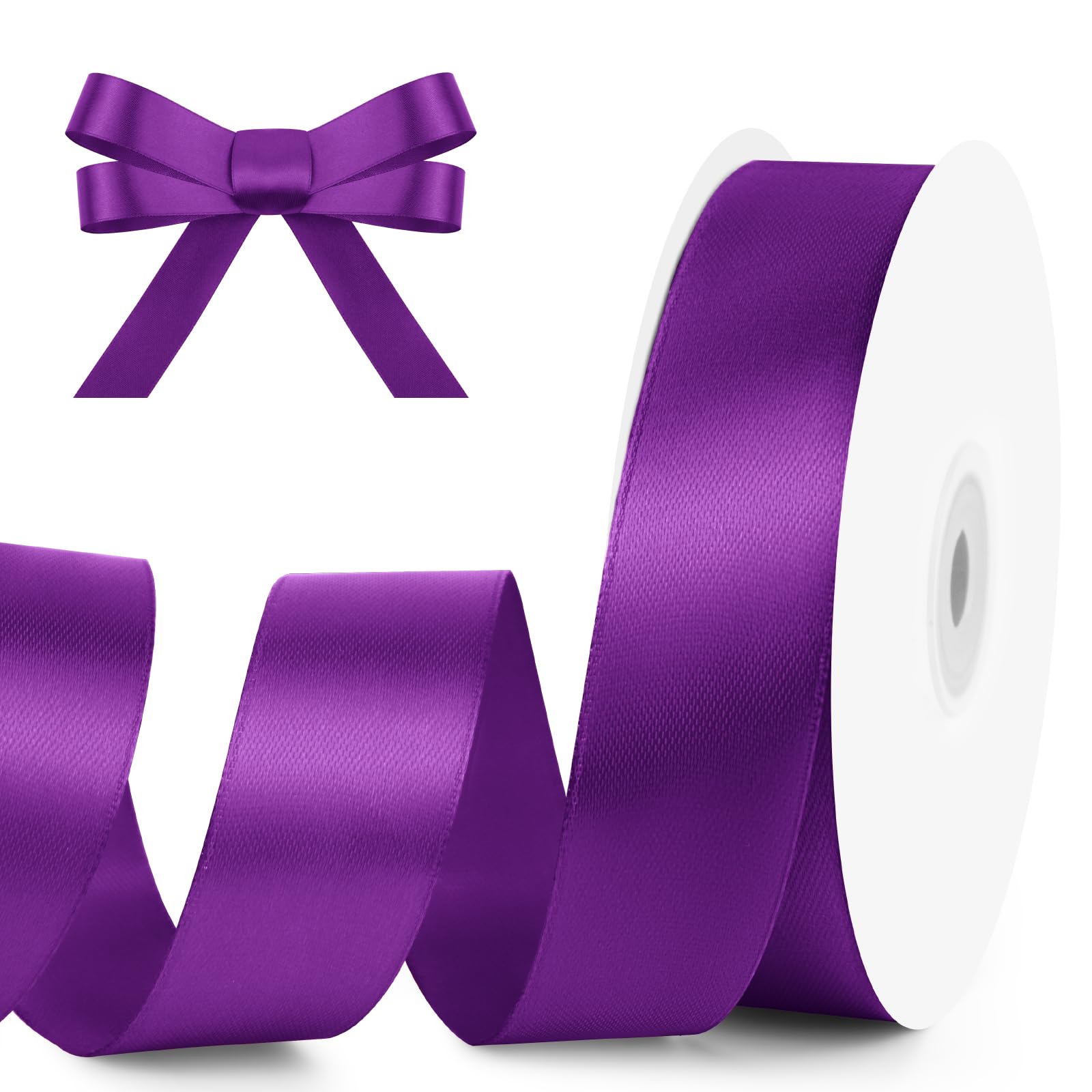1" Wide x 100 Yards Single Face Polyester Satin Ribbon, Satin Ribbon for Crafts, Gift, Hair Bows, Wedding Party Decoration, Bow Making & Other Projects (Apple Green)