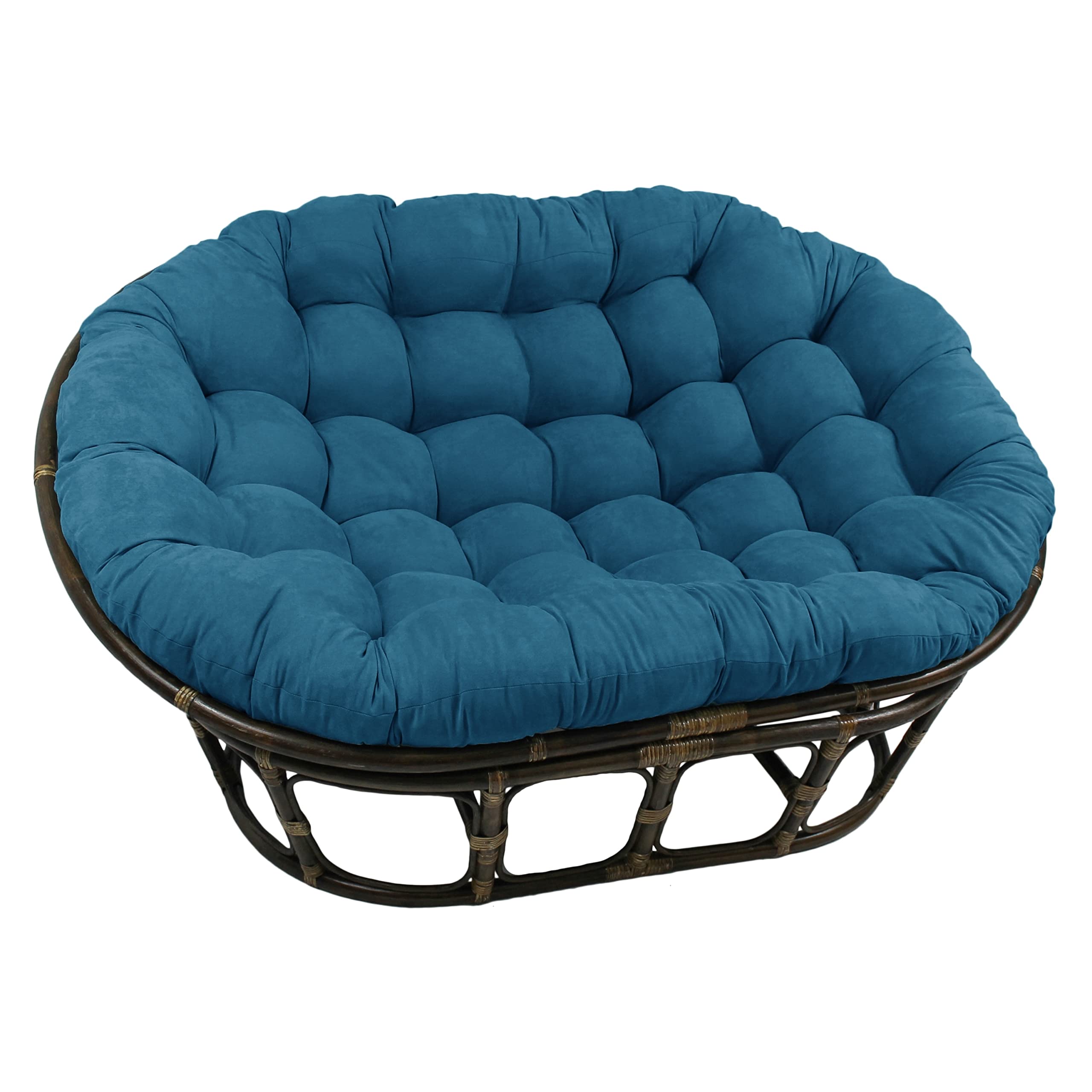 Blazing Needles Polyester Microsuede Double Papasan Cushion, 1 Count (Pack of 1), Aqua Blue