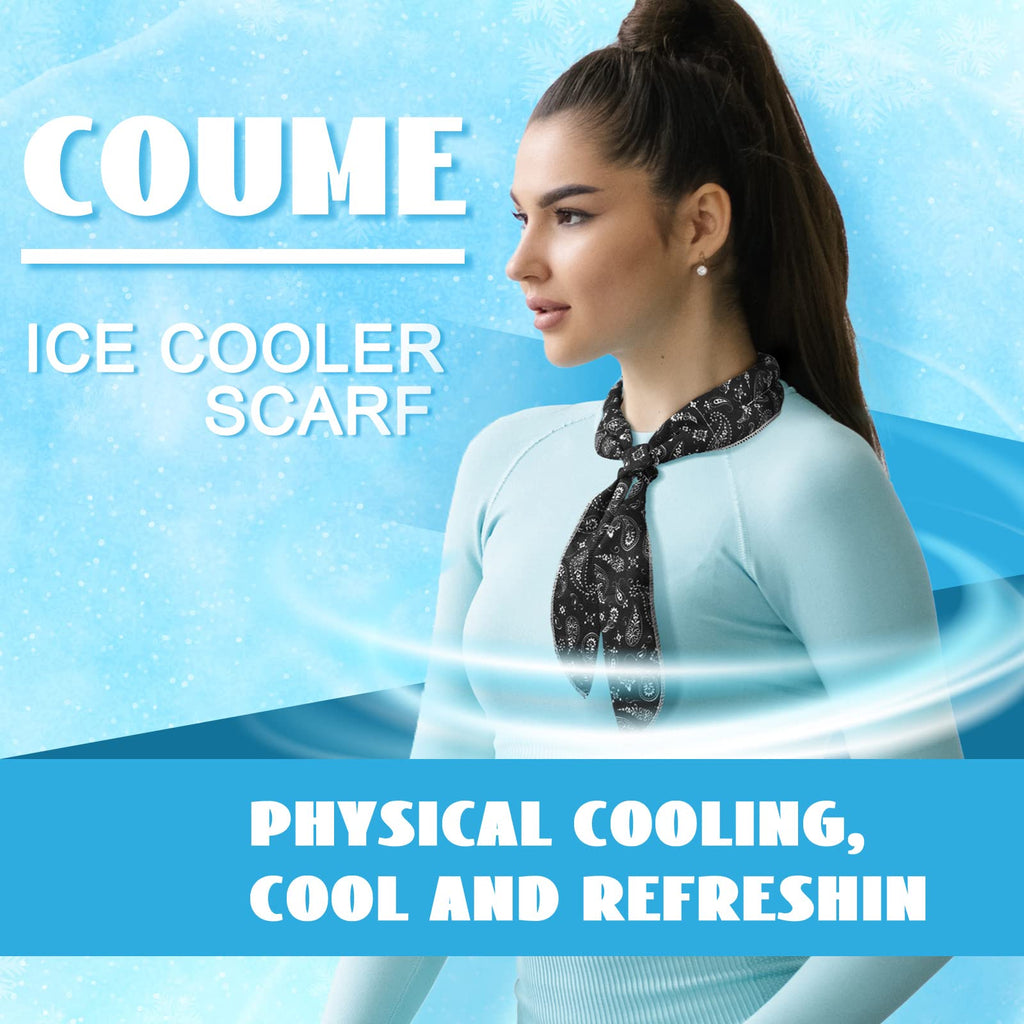 Coume 6 Pack Cooling Neck Wraps Neck Cooler Ice Bandanas Scarf for Hot Weather Summer Ultra Running Walking Riding Women Men
