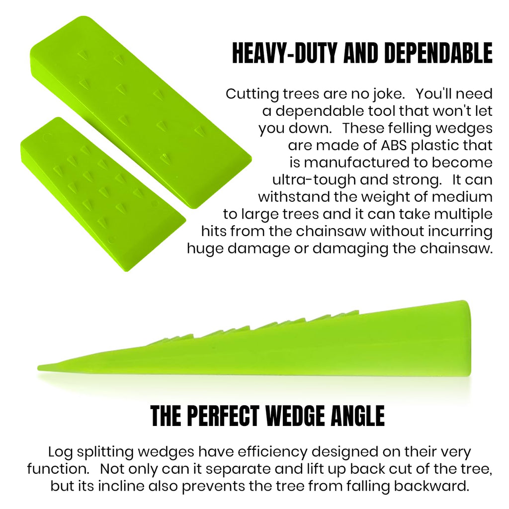 AR-PRO 6 Pack Tree Felling Wedges with Spikes for Safe Tree Cutting – 5.5” Wedges with Storage Bag; 6 Felling Dogs to Guide Trees Stabilize and Safely to Ground for Loggers and Fallers