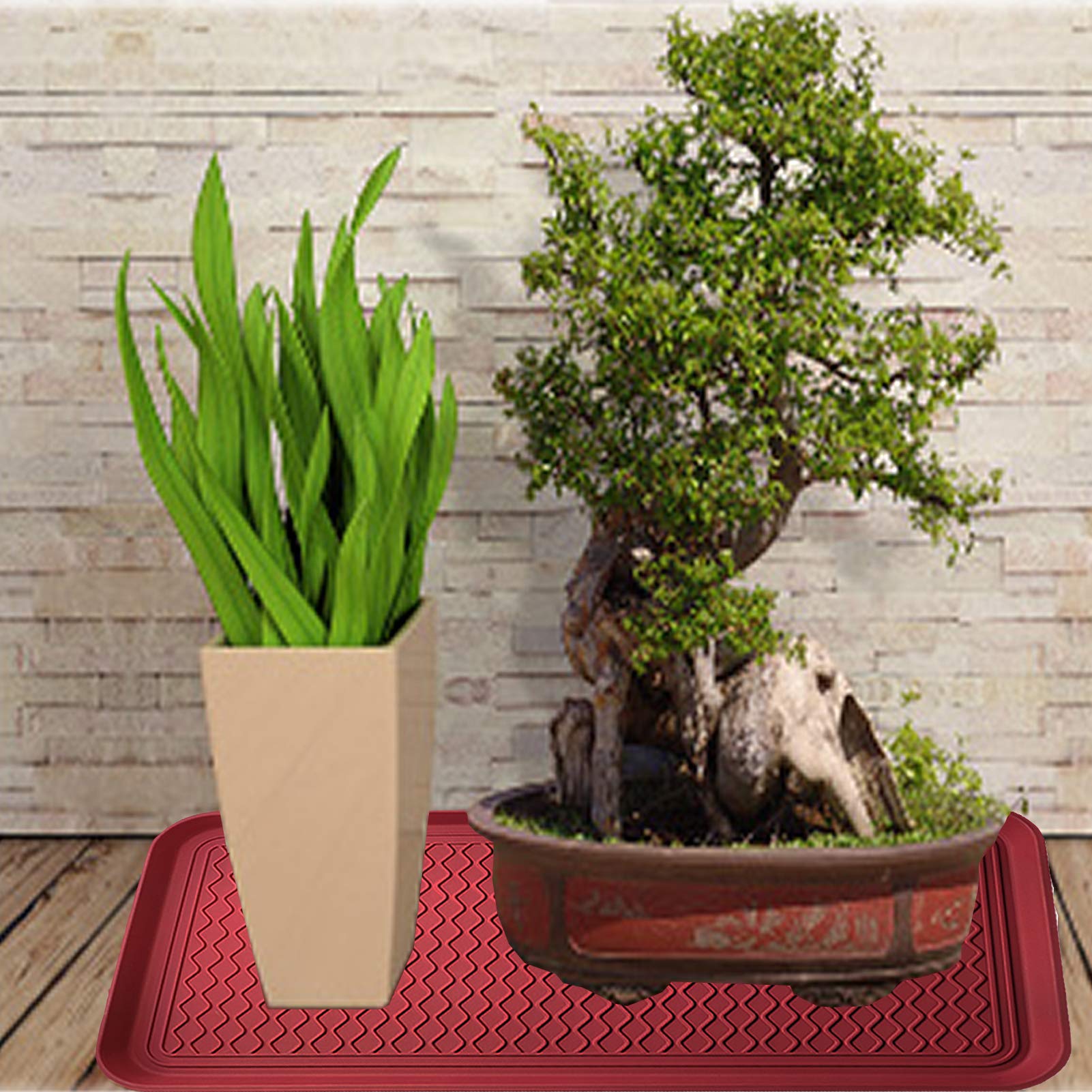 2 Pack Large Multifunctional Tray Mat Washable Indoor or Outdoor Tray Mat for Shoes Boots Plants Pots Paint Tins Pet Bowls Car Storage, 30 x 15 x 1.2 Inches