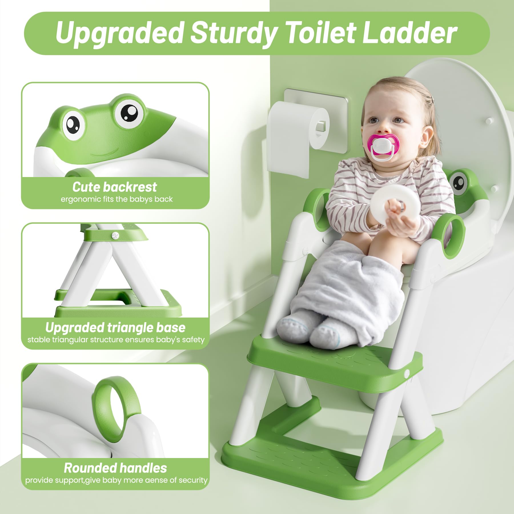 Potty Training Seat, Upgrade Toddler Toilet Seat for Kids Boys Girls, 2 in 1 Potty Training Toilet, Splash Guard Anti-Slip Pad Step Stool(Blue)