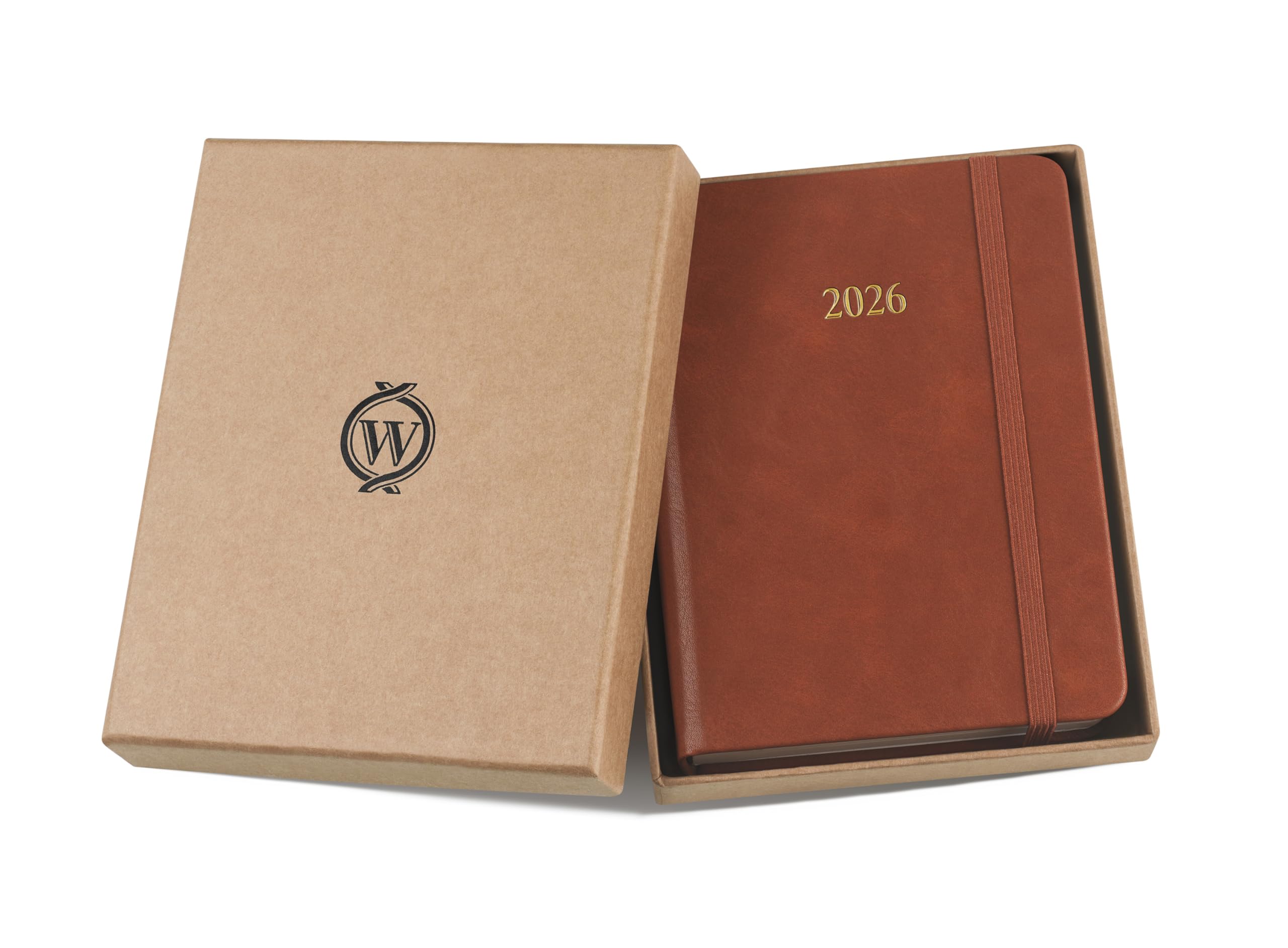 Wykeham's Executive 2026 Daily Journal Planner – US Public Holidays & Format – Customization Available (Brown, 6" x 4.5")
