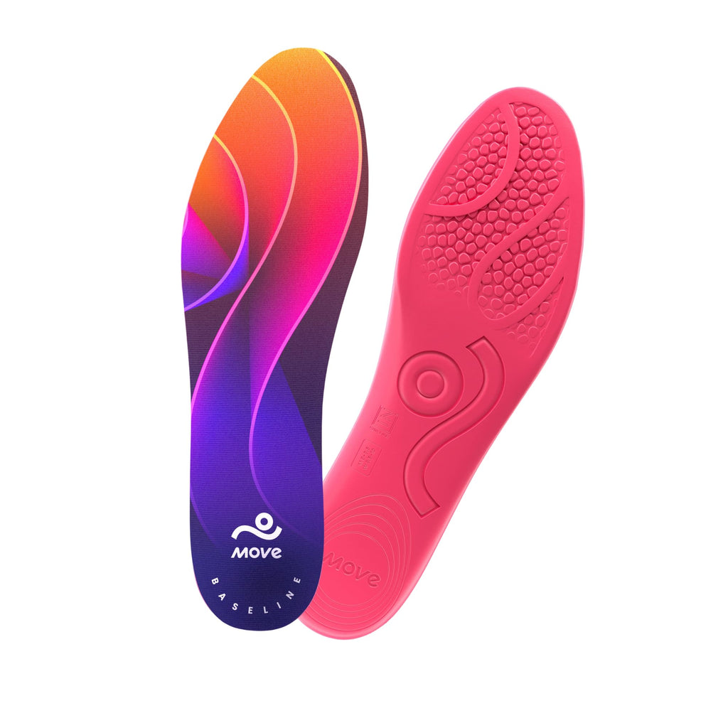 MOVE Baseline - All-Purpose Insoles - Sock Liner - Ultra Thin Shock Absorption - Maximum Freedom of Movement and Energy Return for Cleats, Shoes, Running, Basketball, Baseball (M4-4.5/WM 5.5-6)